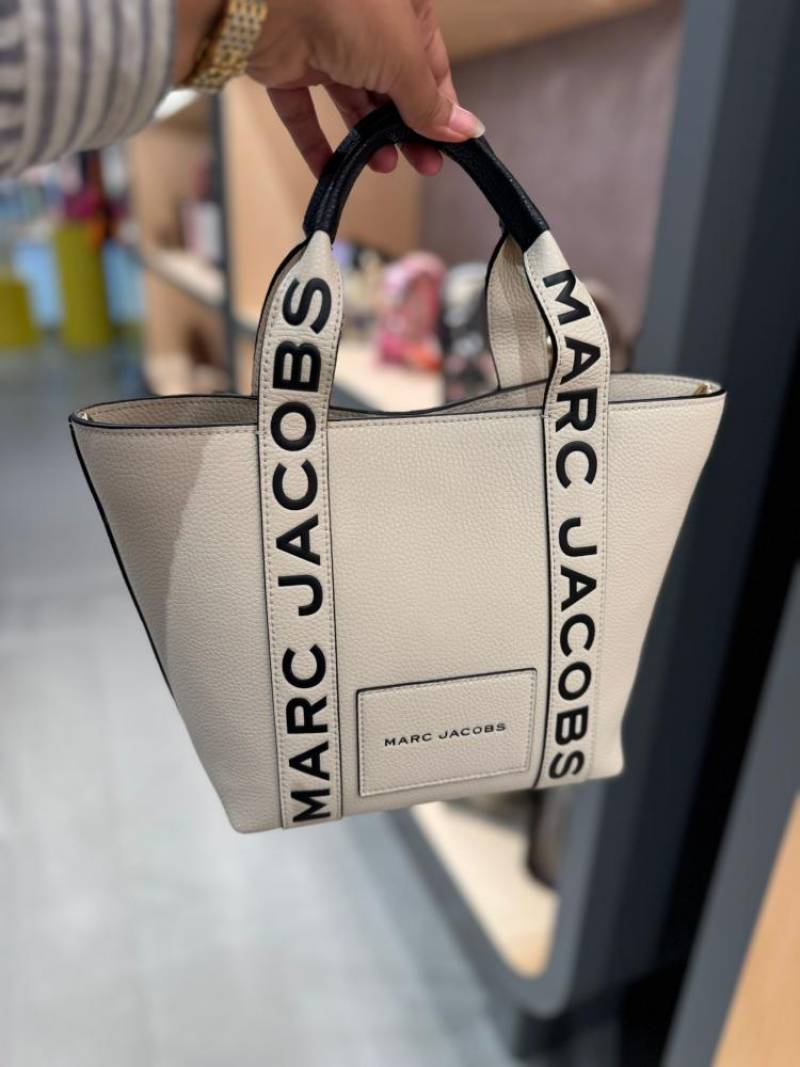 Marc Jacobs Small Pebble Leather Tote with Detachable Crossbody Strap White