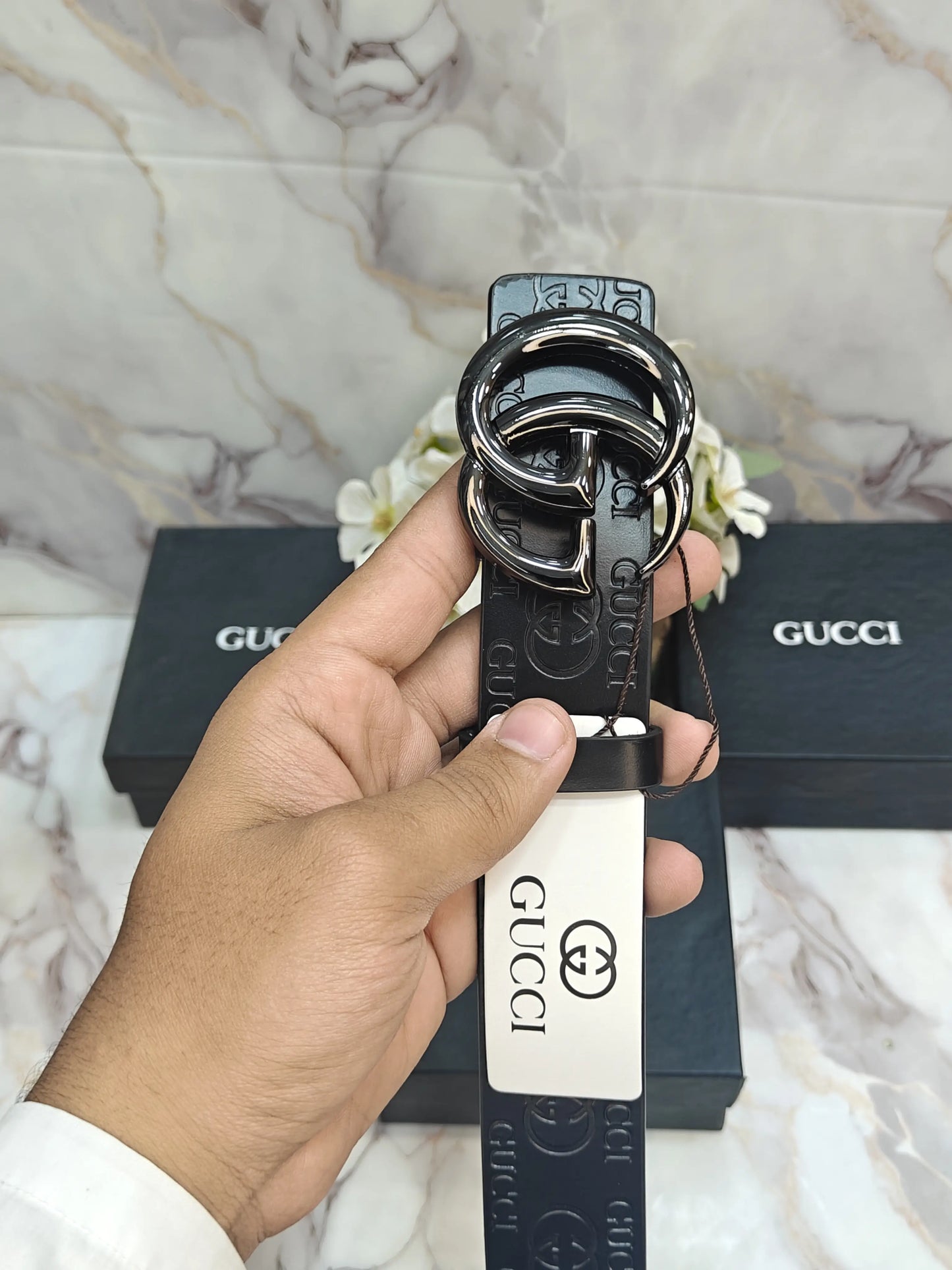 GG GUCCI PREMIUM QUALITY IMP LEATHER BELT WITH OG BOX GG-620