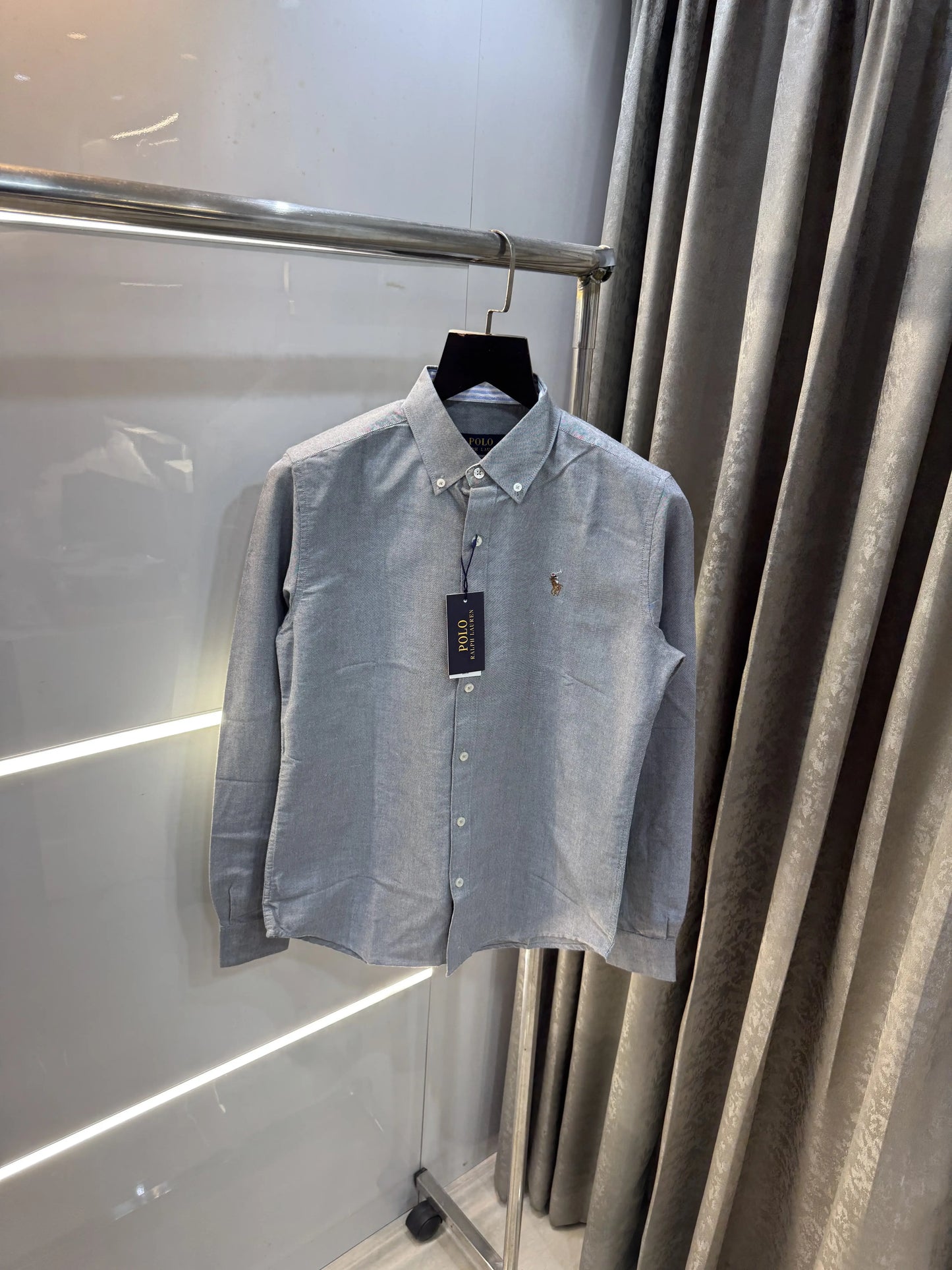 Ralph Lauren Grey Embroidry Logo Premium Shirt