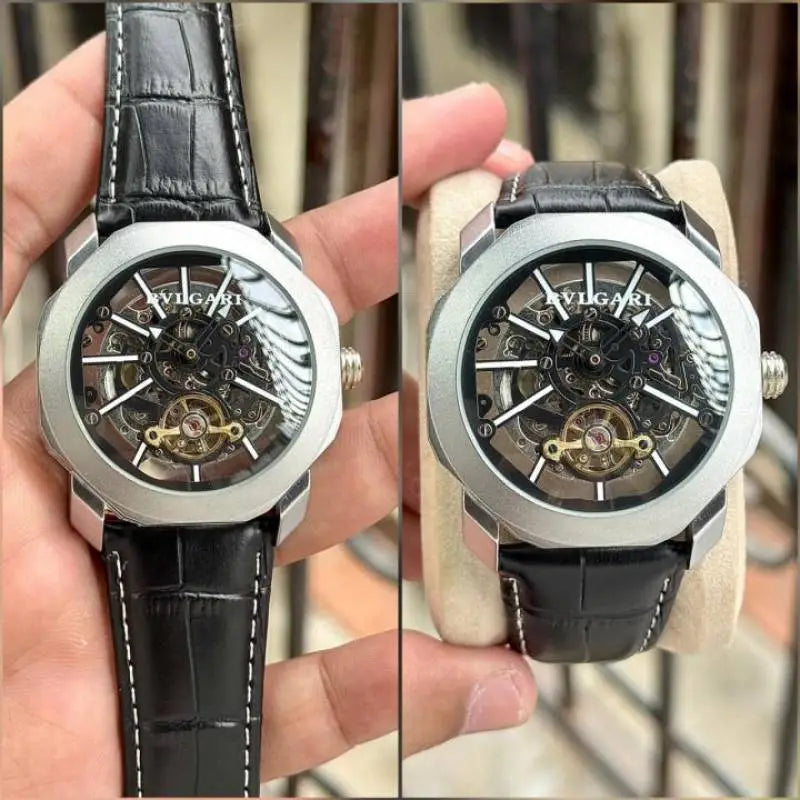 BVLGARI LEATHER BELT AUTO
