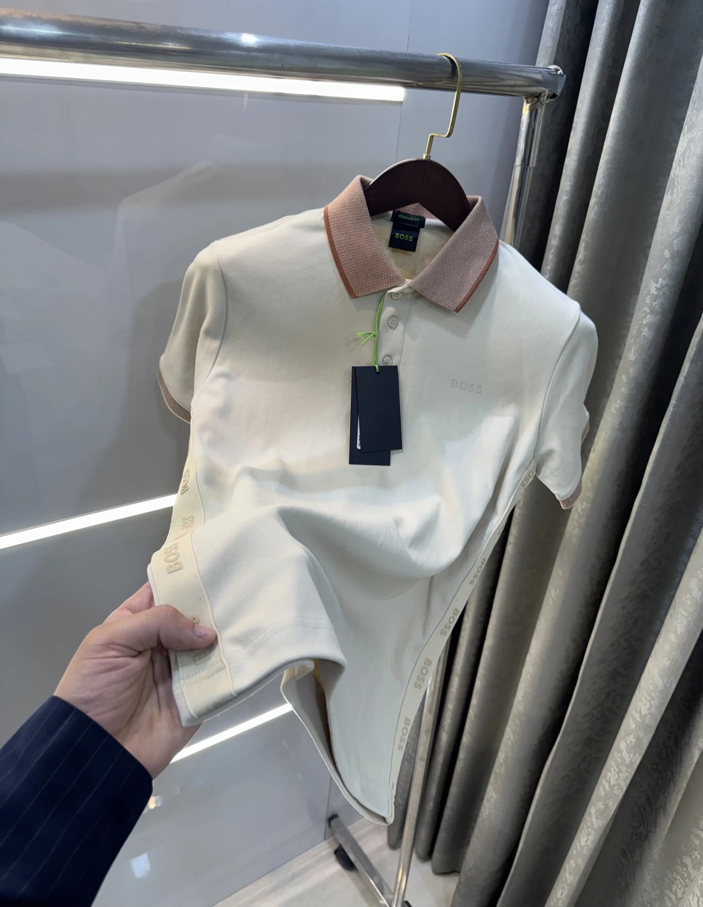 Hugo Boss Beige Premium Polo T-shirt