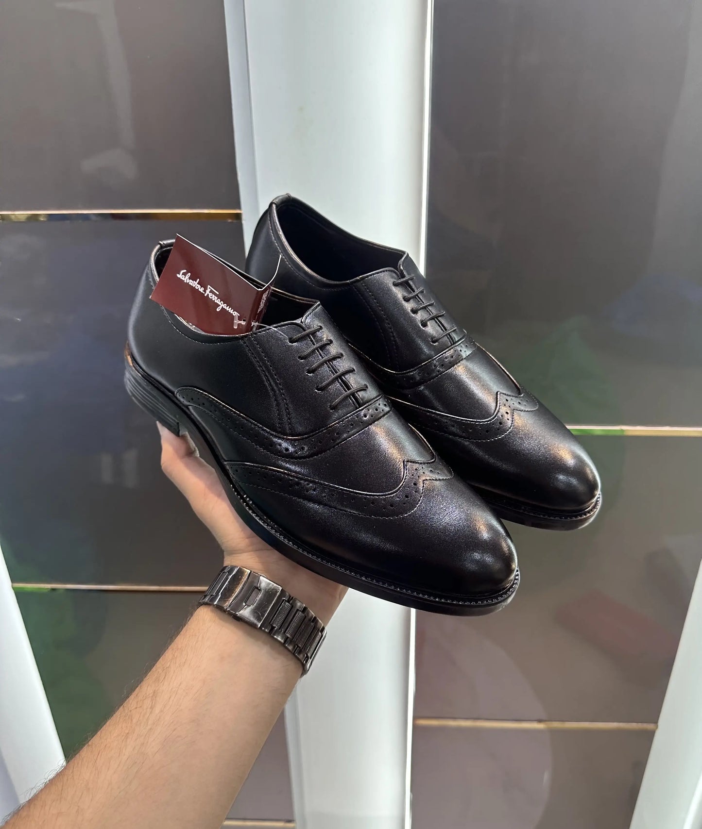 Salvatore Ferragamo Black Premium Leather Formal Shoes