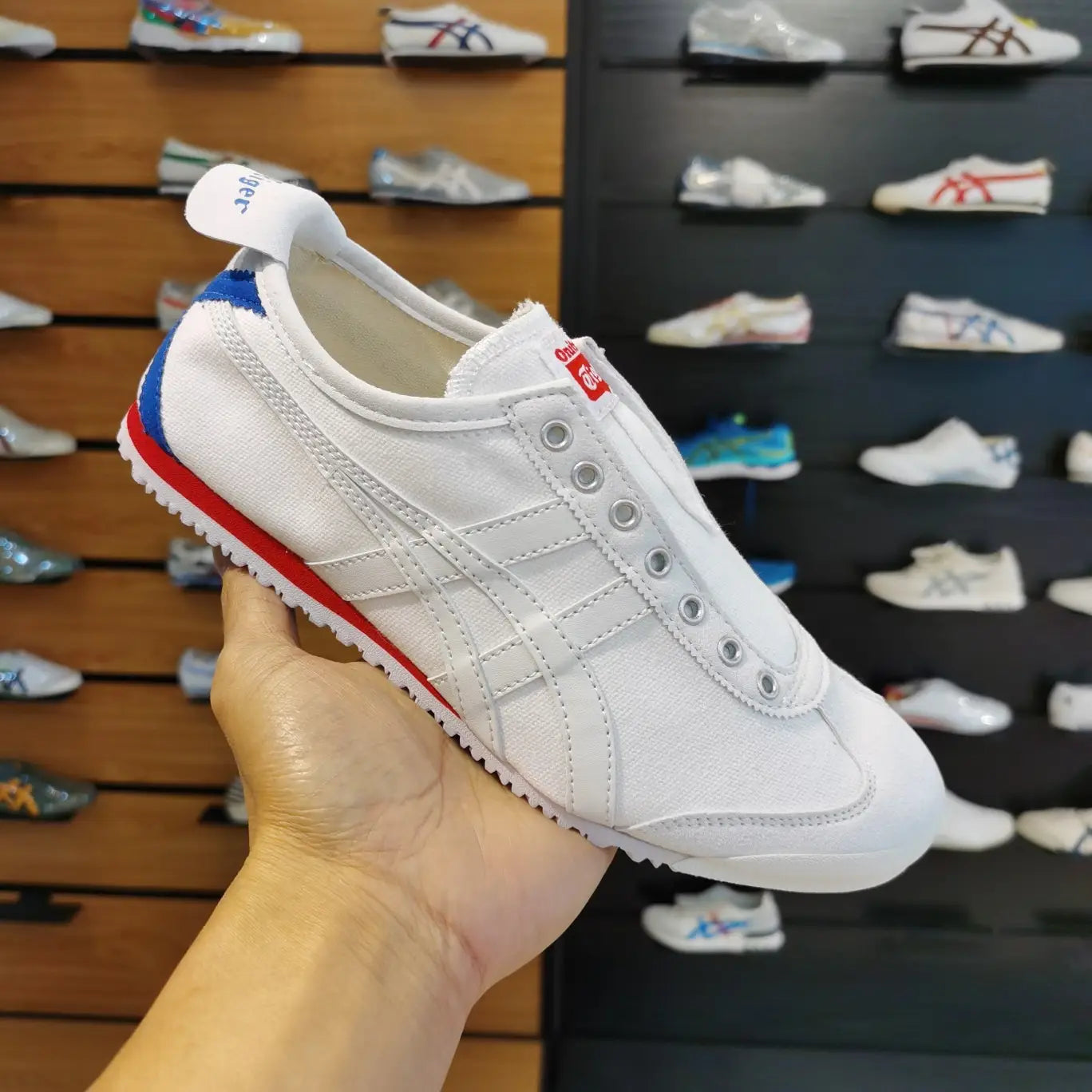 Onitsuka TigerMexico 66 Slip-On White Red Blue (D-2050)