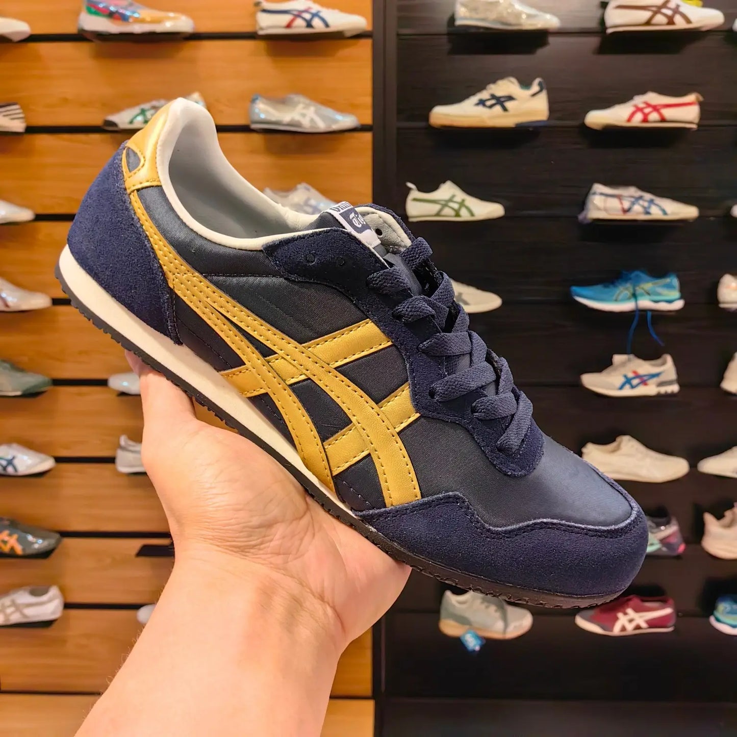 Onitsuk_a Tiger Serrano Midnight Pure Gold Mens 7A Premium Sneakers (D-2018)