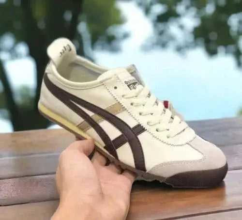 Onitsuk_a Tiger Mexico 66 Beige Brown Gold Mens 7A Premium Sneakers (D-1782)