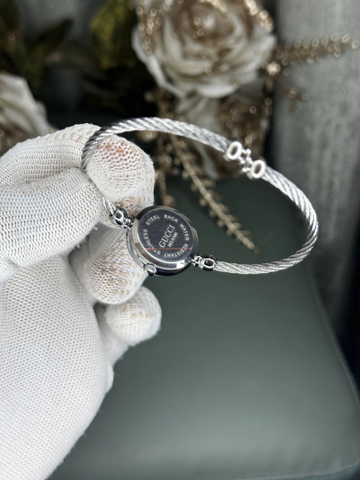 Gucci Bracelet Silver Green Premium Watch