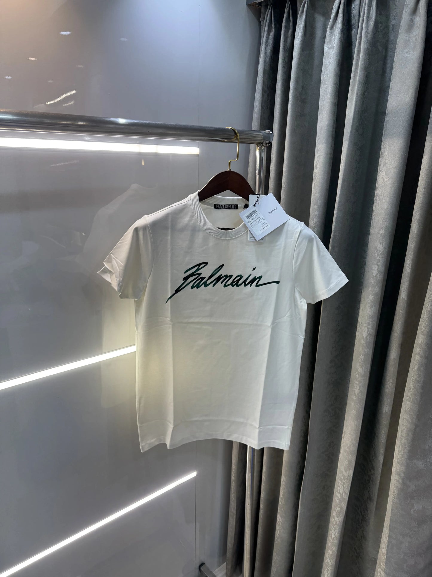Balmain Paris White L Logo Work Premium T-Shirt