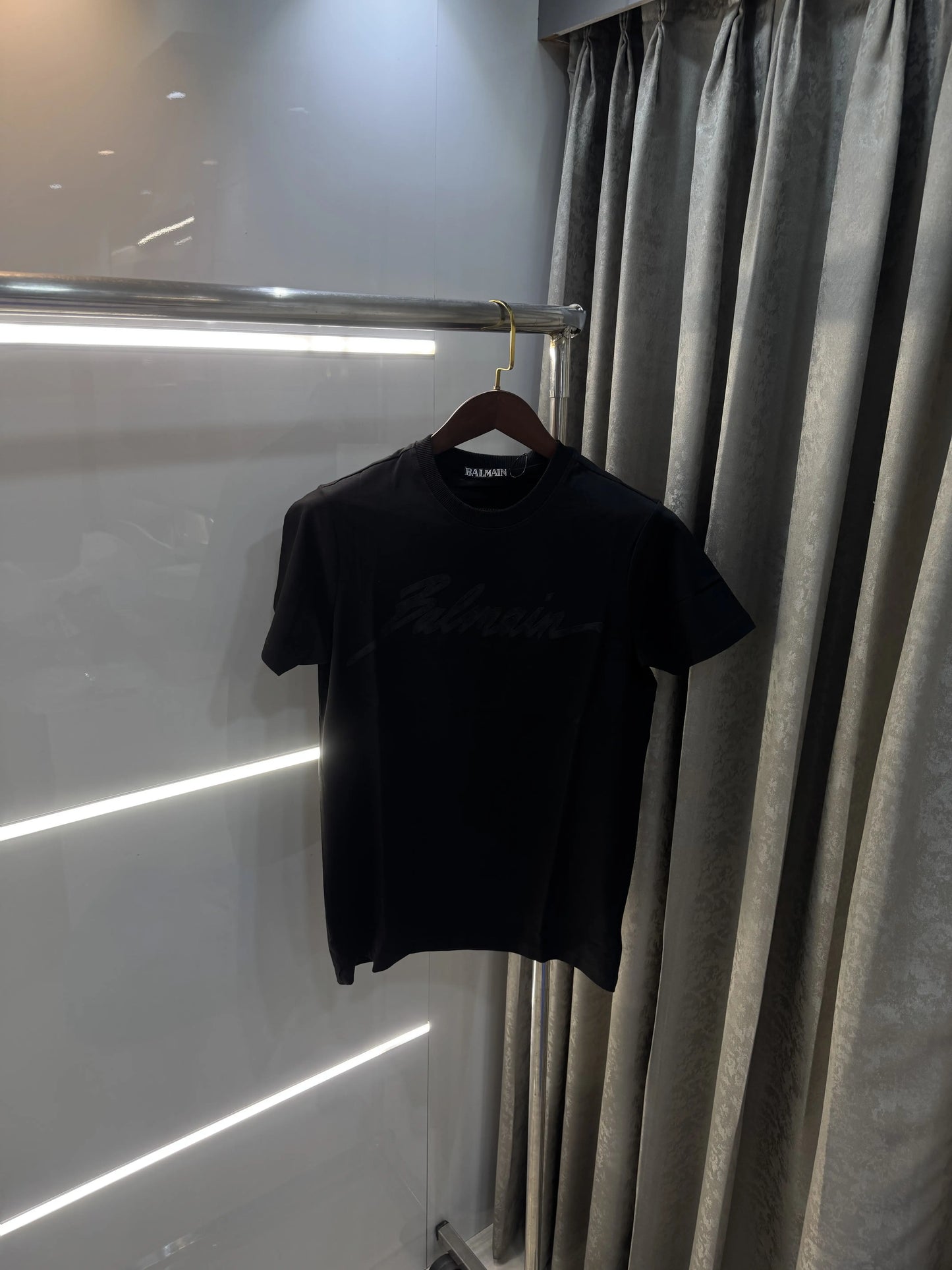 Balmain Paris Black D Logo Work Premium T-Shirt