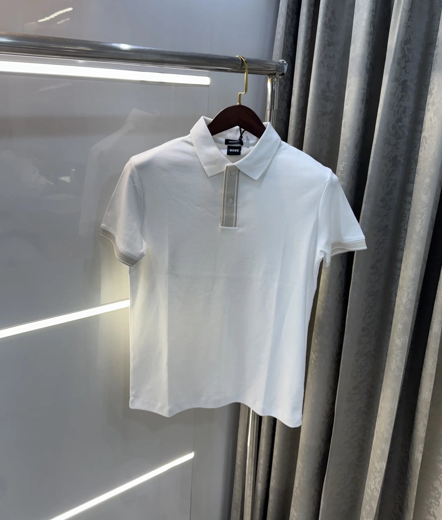 Hugo Boss White Logo Work Premium Polo T-shirt