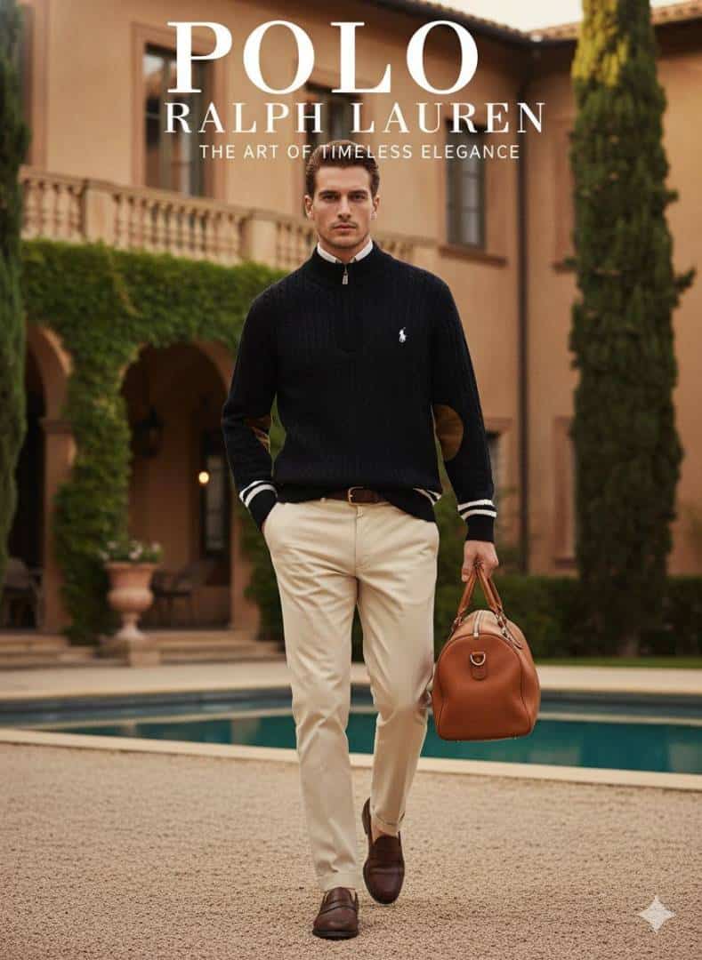 BLACK POLO RALPH LAURE_N CABLE KNIT QUARTER ZIP PREMIUM SWEATER