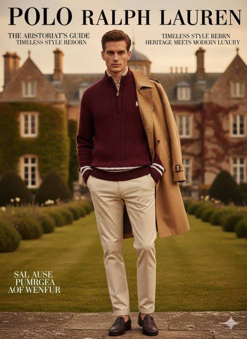 MAROON POLO RALPH LAURE_N CABLE KNIT QUARTER ZIP PREMIUM SWEATER