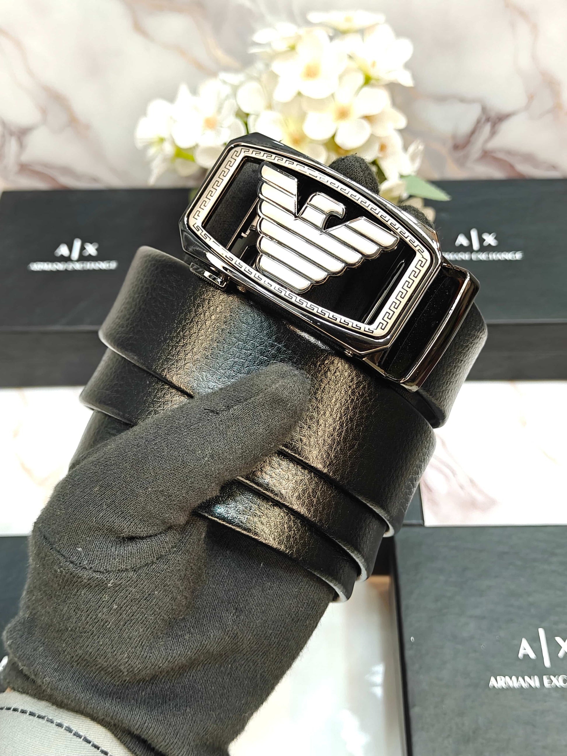 AX @RMAnI EXCHANGE PREMIUM QUALITY AUTO LOCK BELT WITH OG BOX AX-114