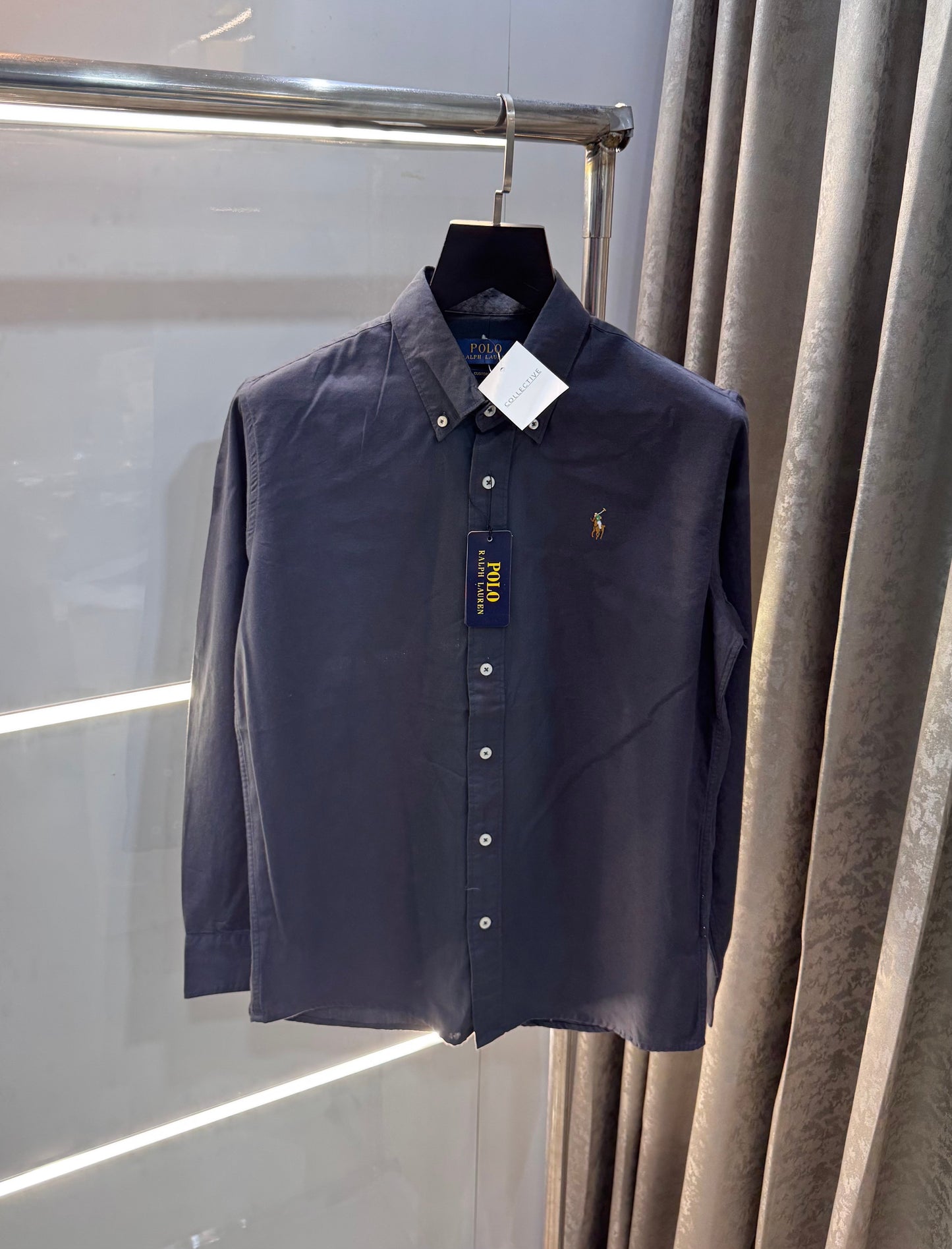 Ralph  Lauren Dark Grey Embroidery Logo Classic Shirt
