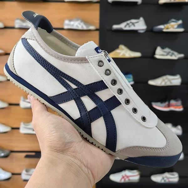 Onitsuka Tiger Mexico 66 Slip On Beige Dark Blue For Mens
