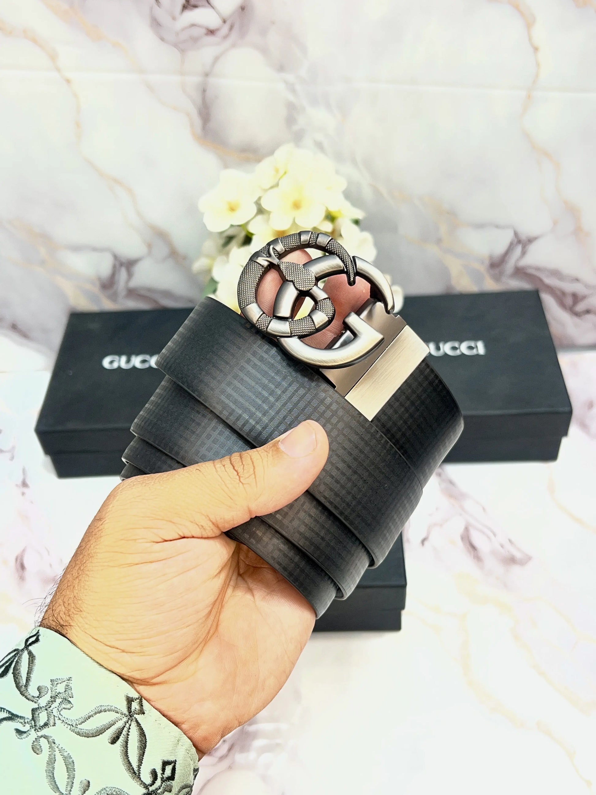 GG GUCcI. SNAKE PREMIUM QUALITY IMPORTED REVERSIBLE BELT WITH OG BOX! GG-618
