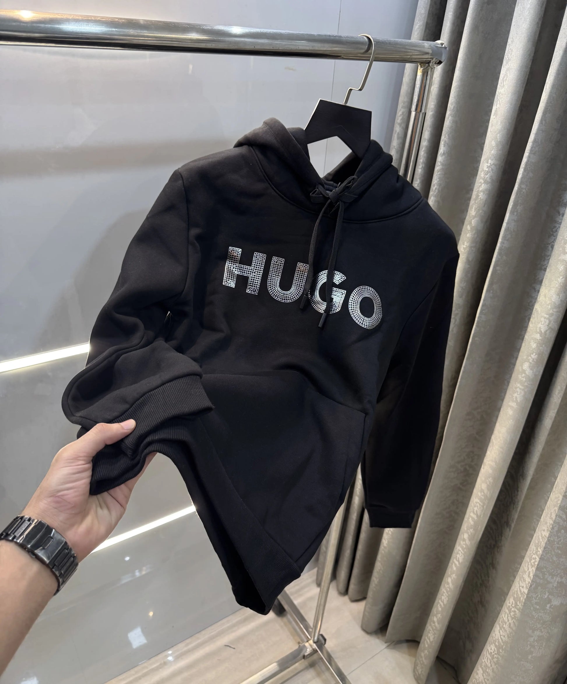 Hugo  Boss Black Logo Print Imported Hoodie