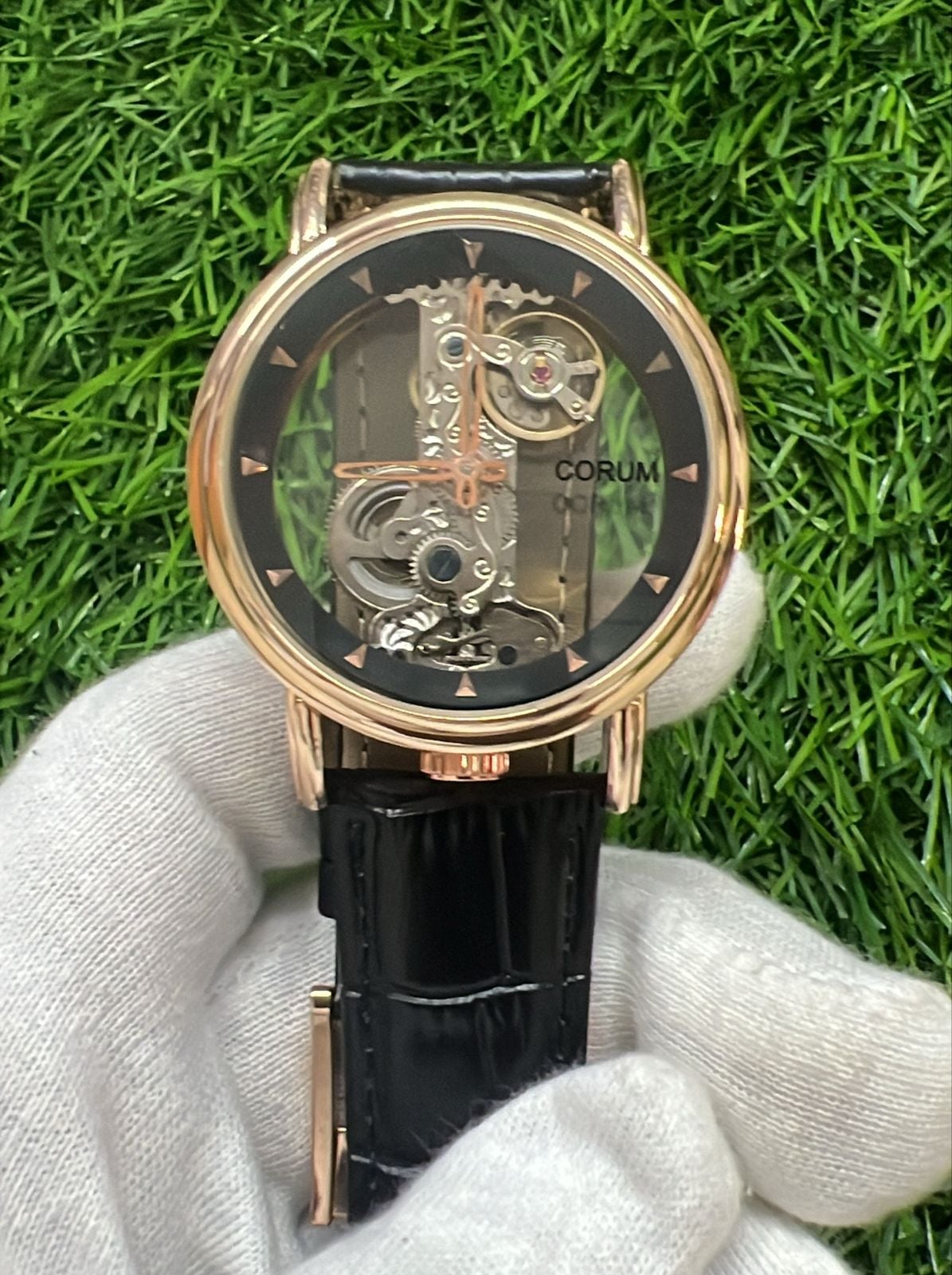 CORUM LEATHER BELT AUTO