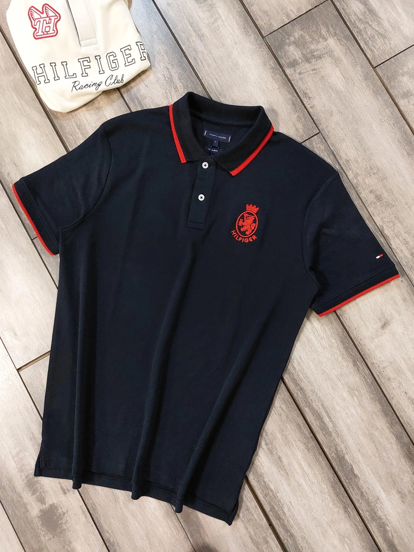 Tommy  Hilfiger Navy Blue Logo Work Premium Polo T-Shirt