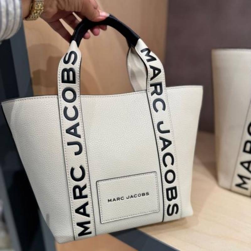 Marc Jacobs Small Pebble Leather Tote with Detachable Crossbody Strap White