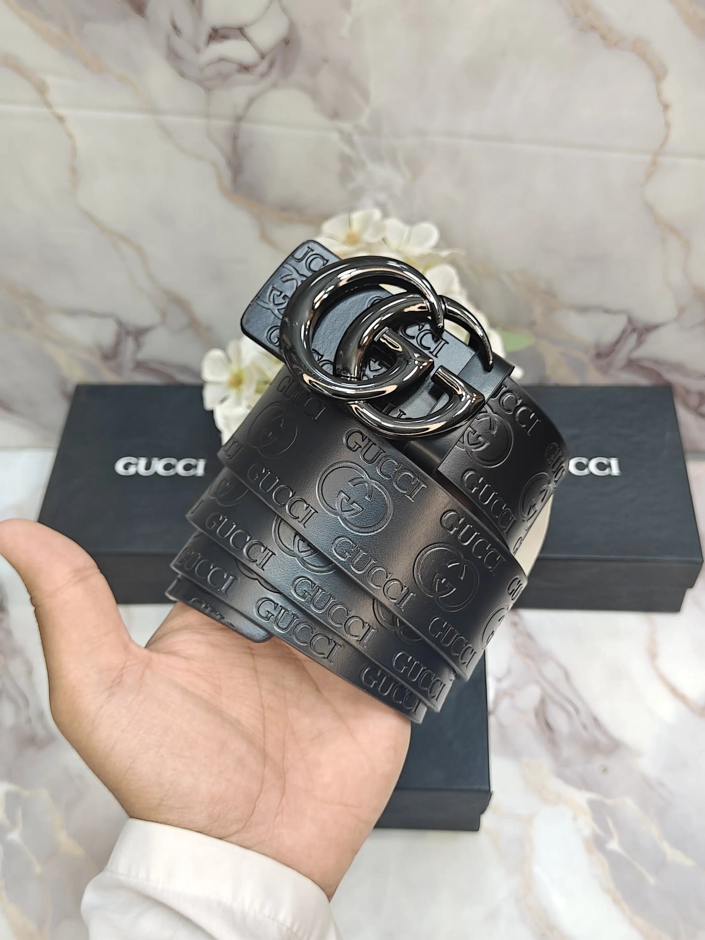 GG GUCCI PREMIUM QUALITY IMP LEATHER BELT WITH OG BOX GG-620