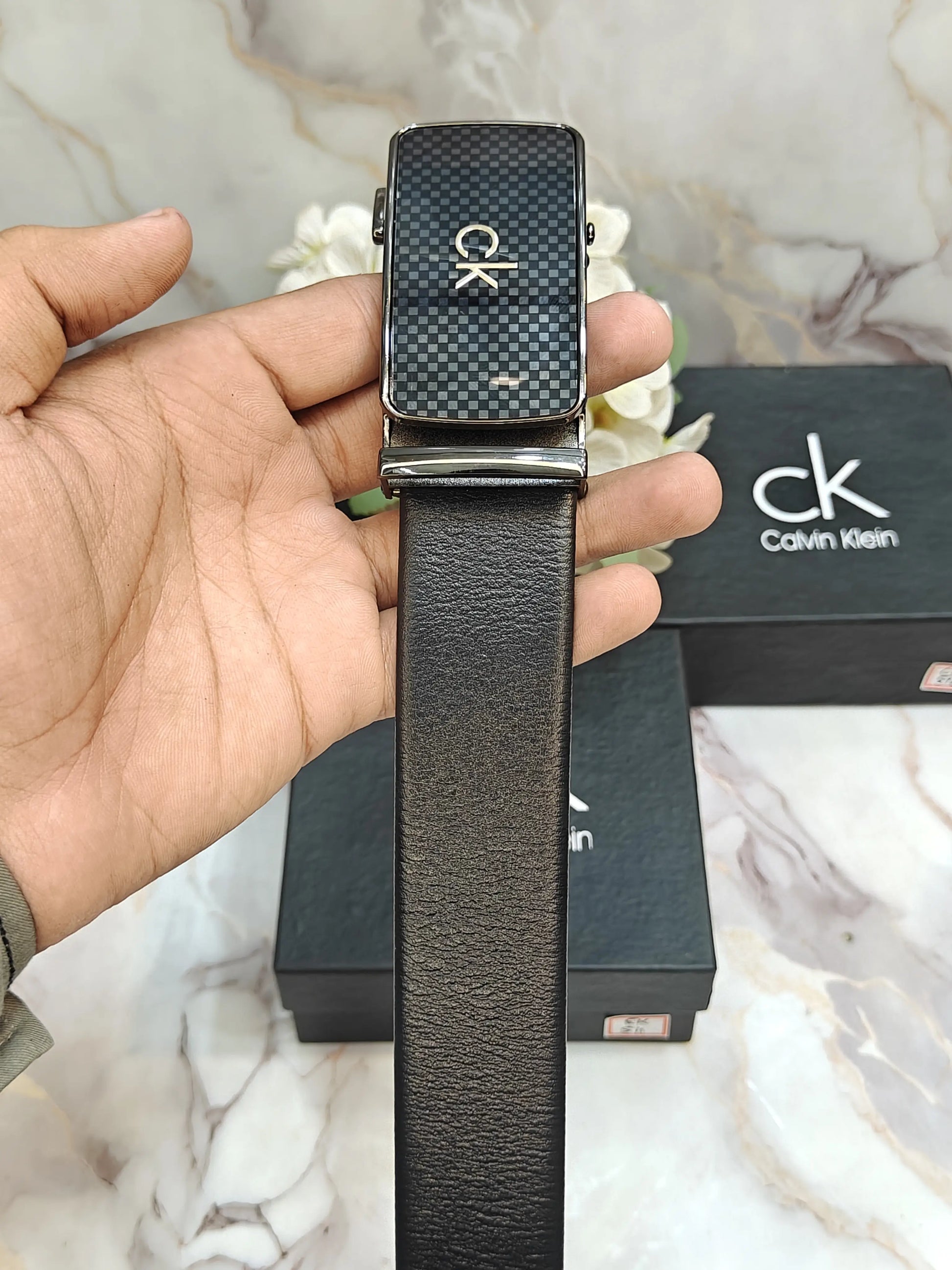 CK CALVIN KLEIN PREMIUM QUALITY AUTOLOCK BELT WITH OG BOX CK-513