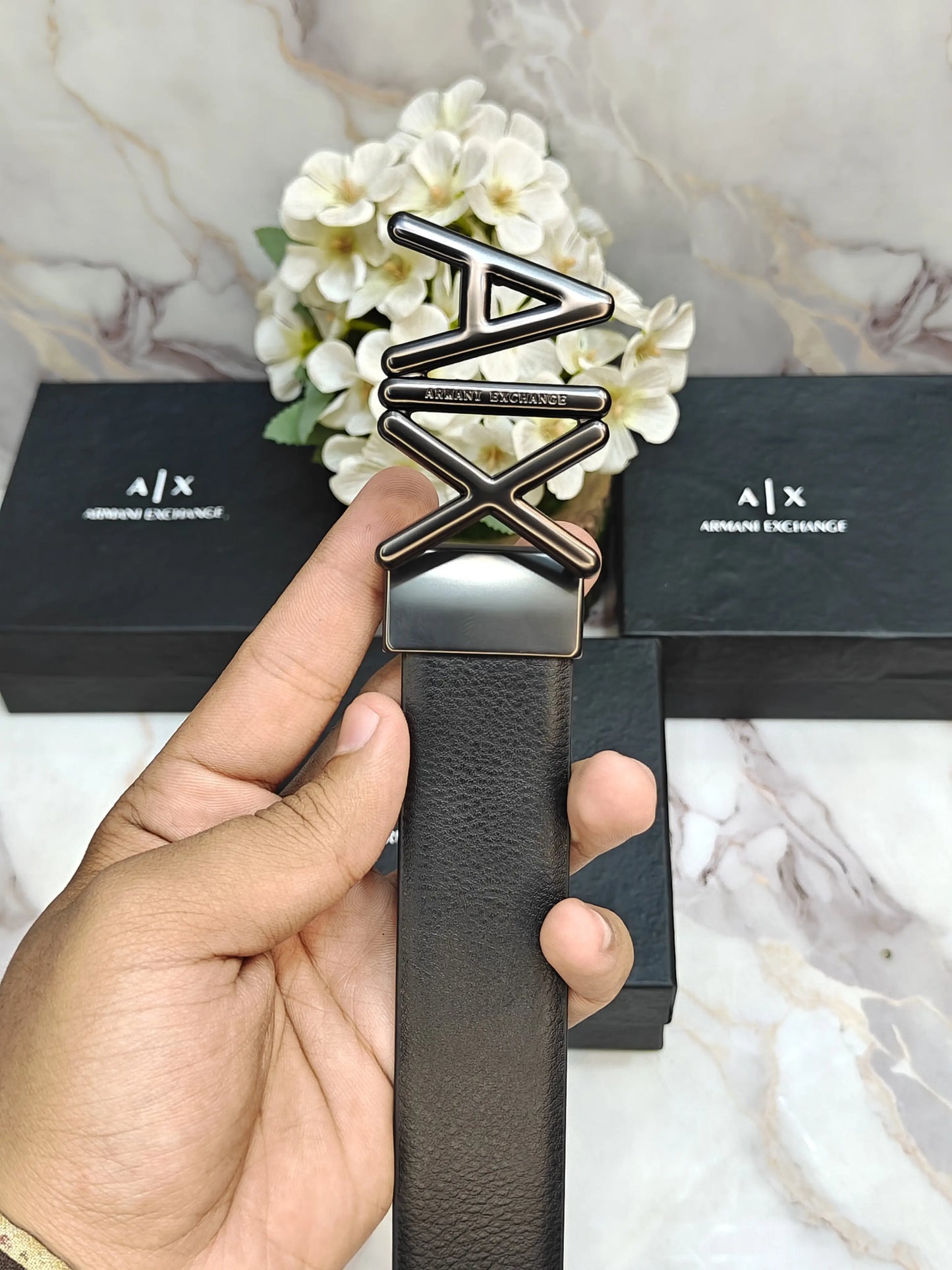 AX ARMANI EXCHANGE PREMIUM QUALITY REVERSEABLE BELT WITH OG BOX