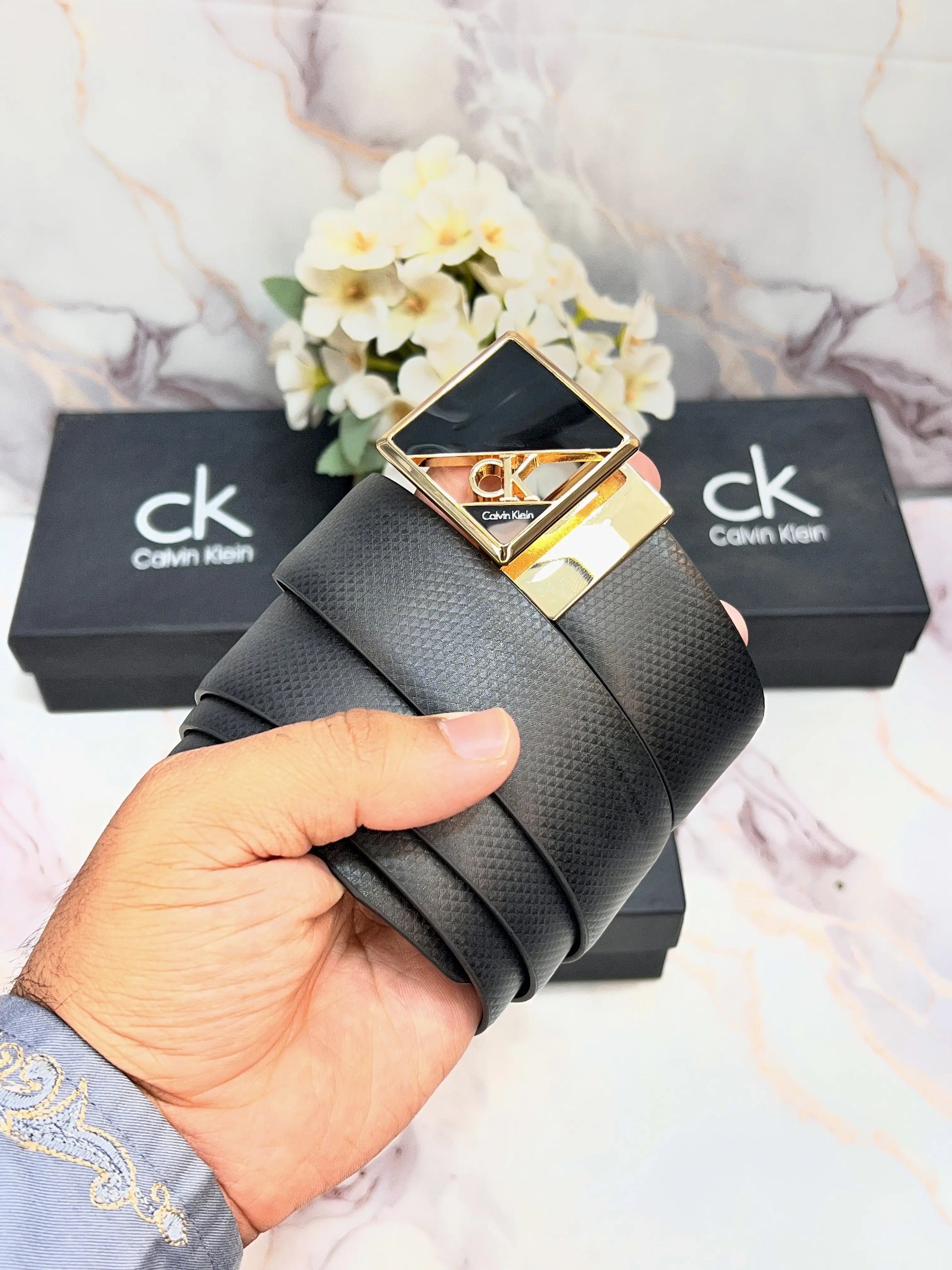 CK CALVIN_KLEIN PREMIUM QUALITY IMPORTED REVERSIBLE BELT WITH OG BOX CK-118