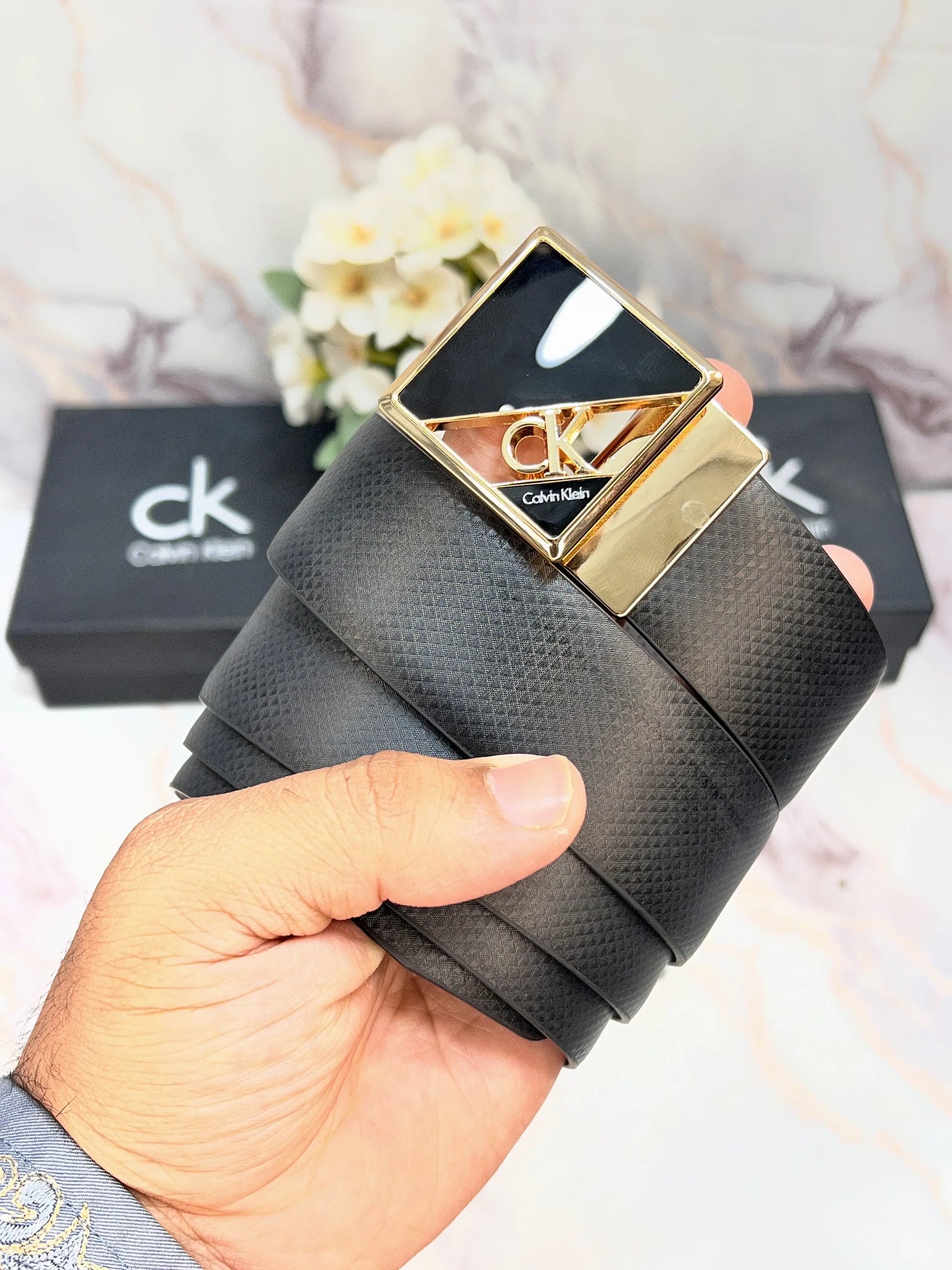 CK CALVIN_KLEIN PREMIUM QUALITY IMPORTED REVERSIBLE BELT WITH OG BOX CK-118