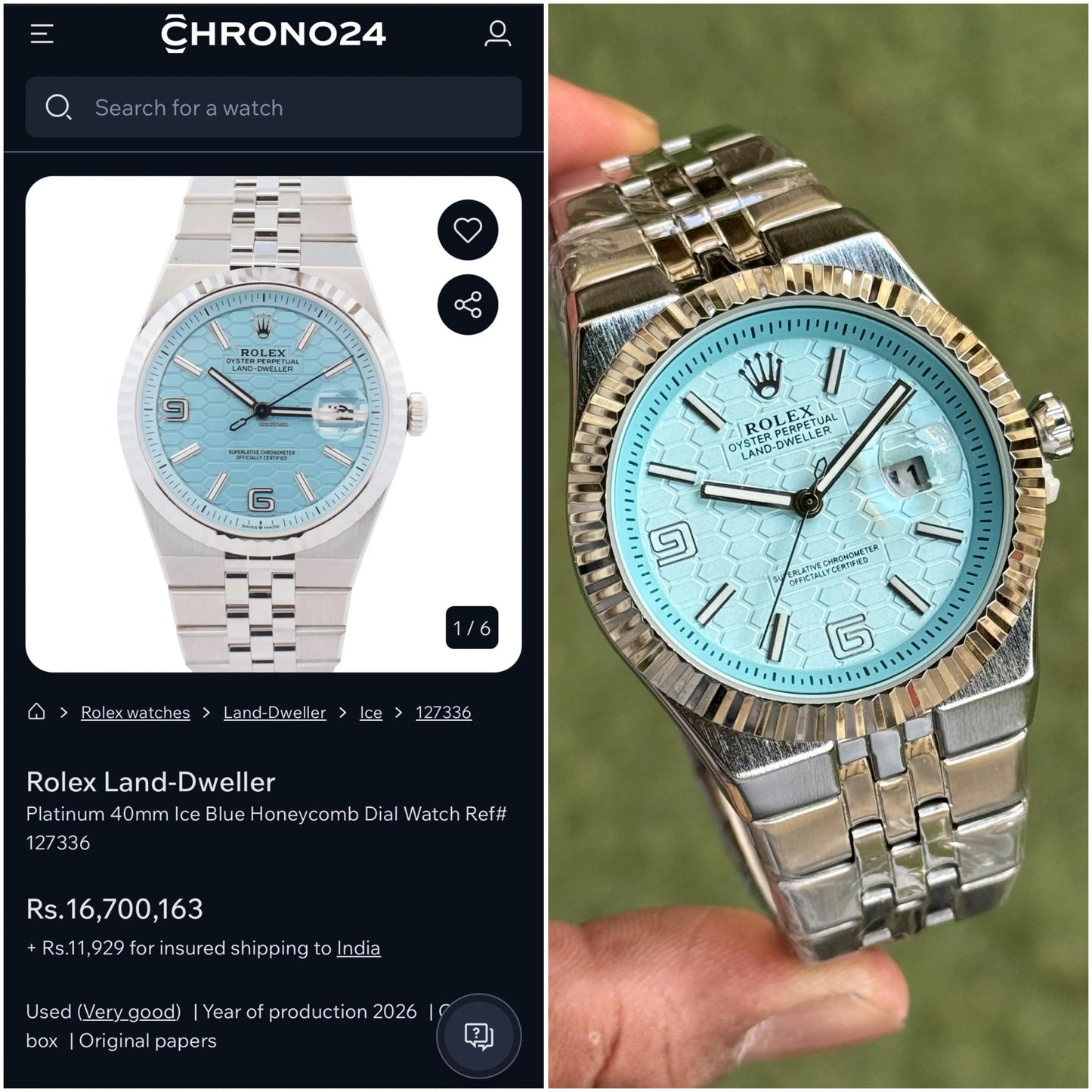 rolex land deweller tiffany