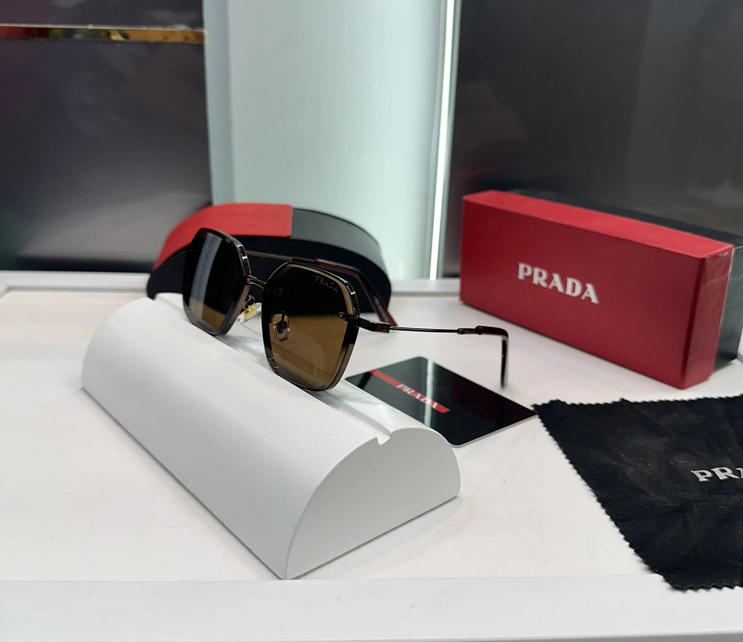 Prada All Brown Metal Premium Shades 7787