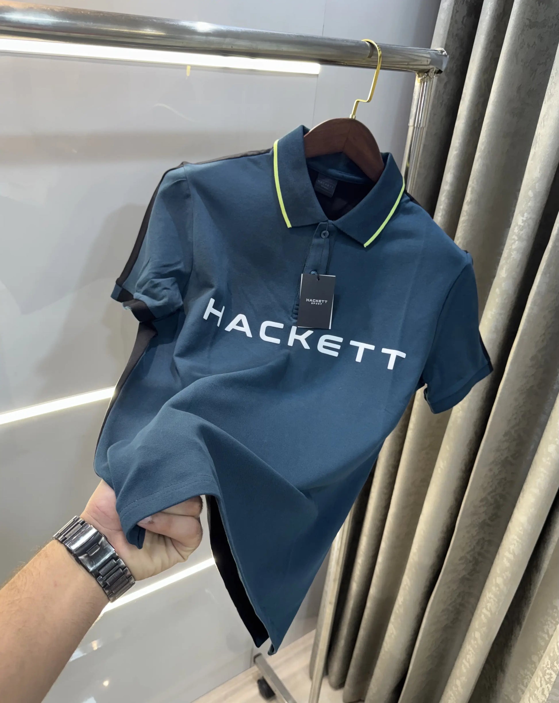 Hacket Bottle Green Logo Work Premium Polo T-Shirt