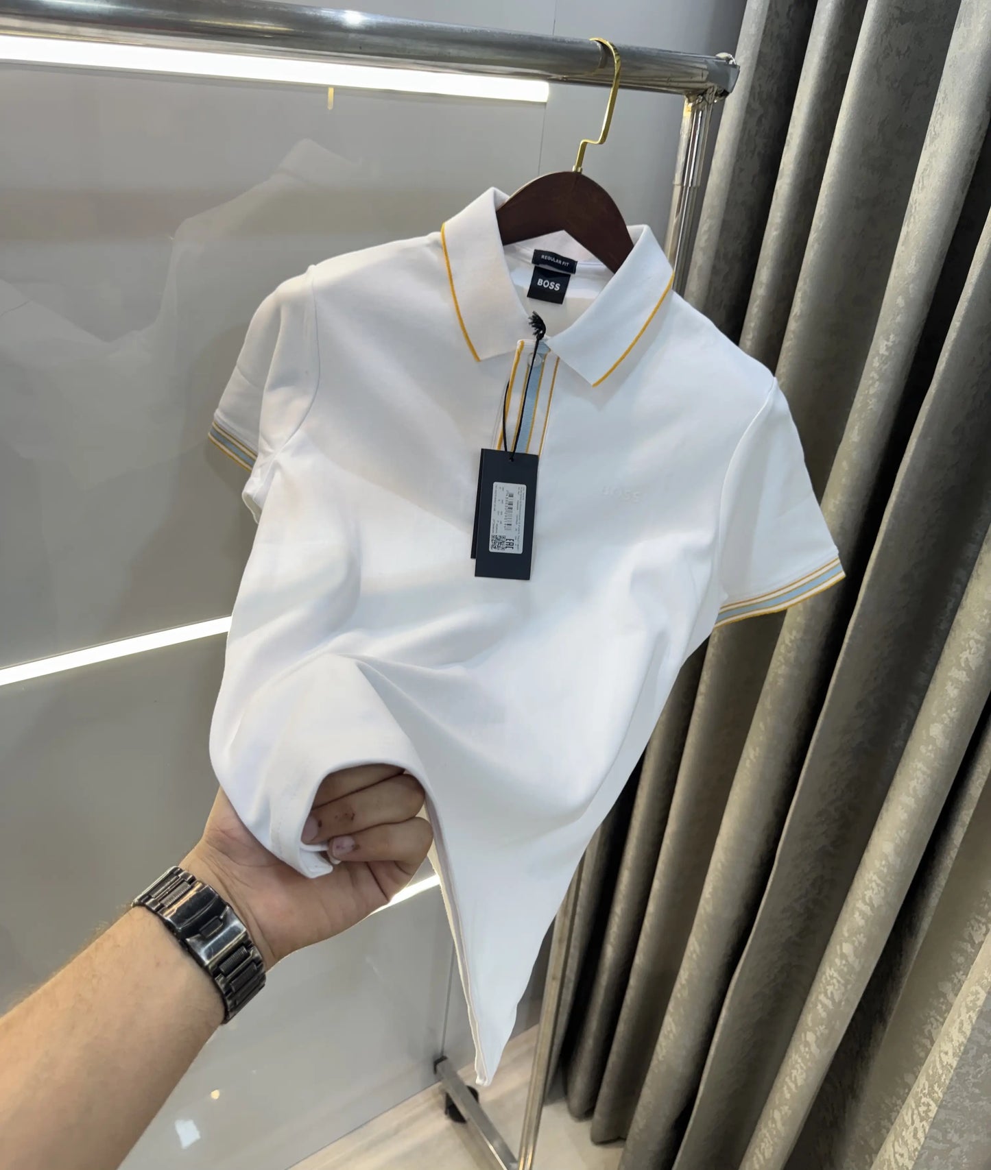 Hugo  Boss white Premium Polo T-shirt