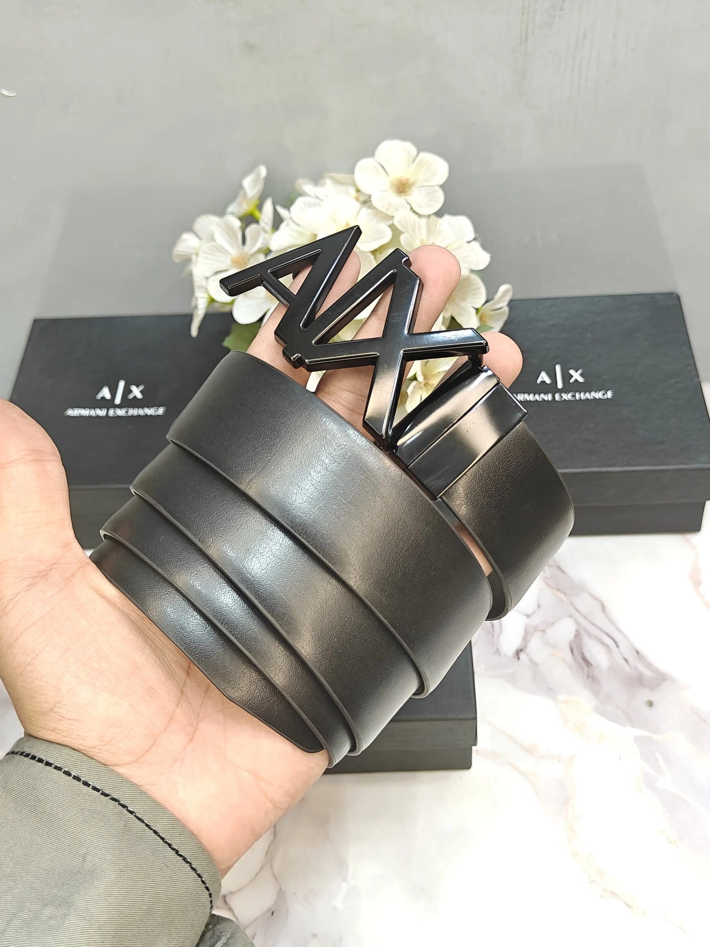 AX ARMANI EXCHANGE PREMIUM QUALITY REVERSEABLE BELT WITH OG BOX AX-522