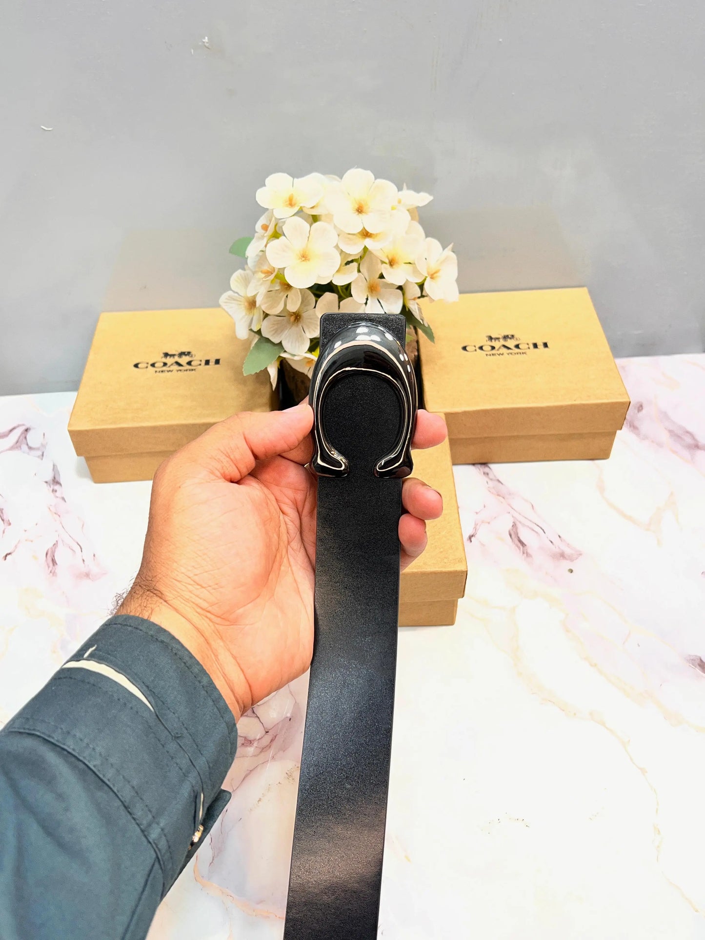 COACH PREMIUM QUALITY IMP  LEATHER BELT WITH OG BOX