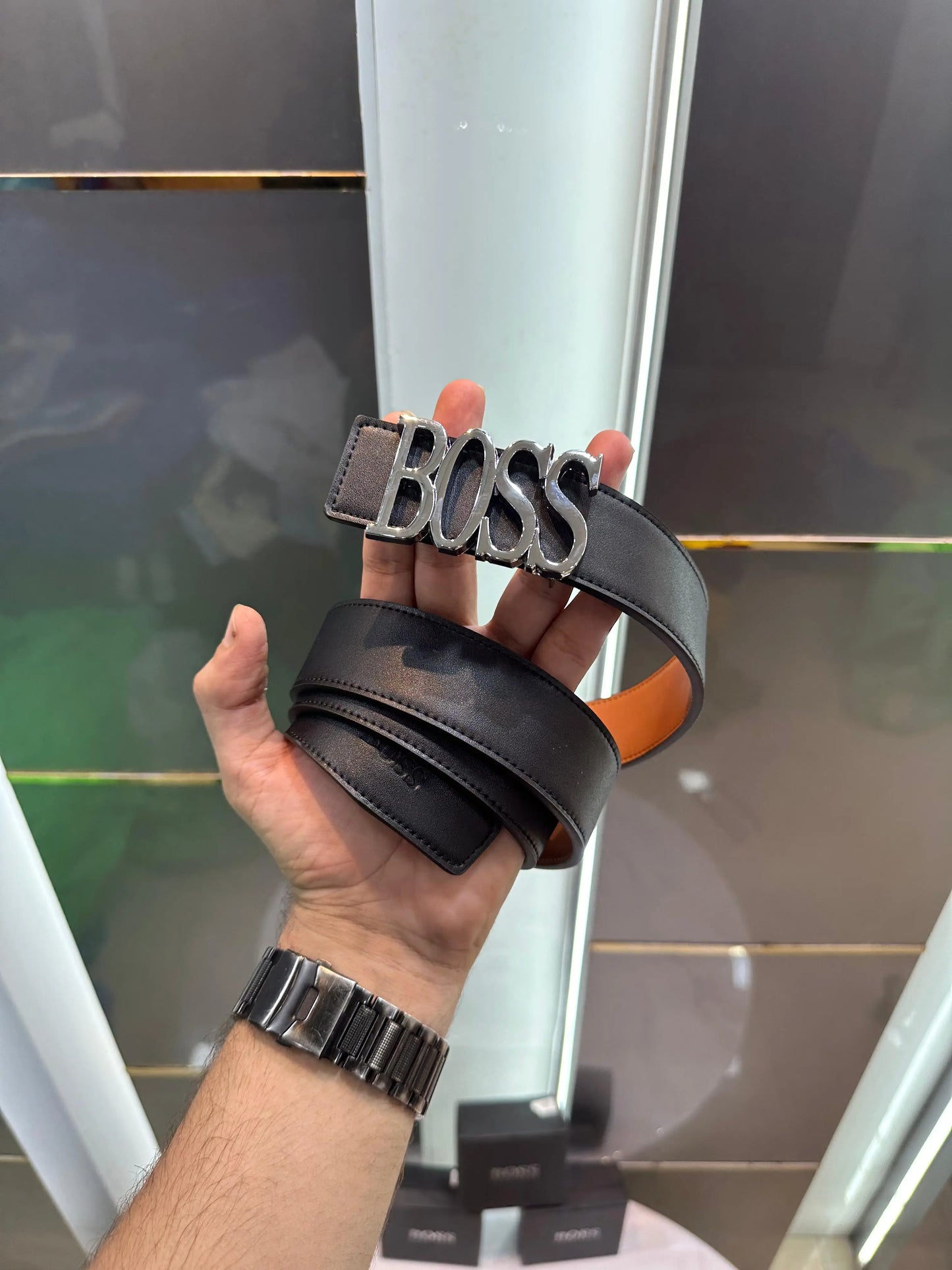 Hugo Bos s Silver Premium Imported Belt