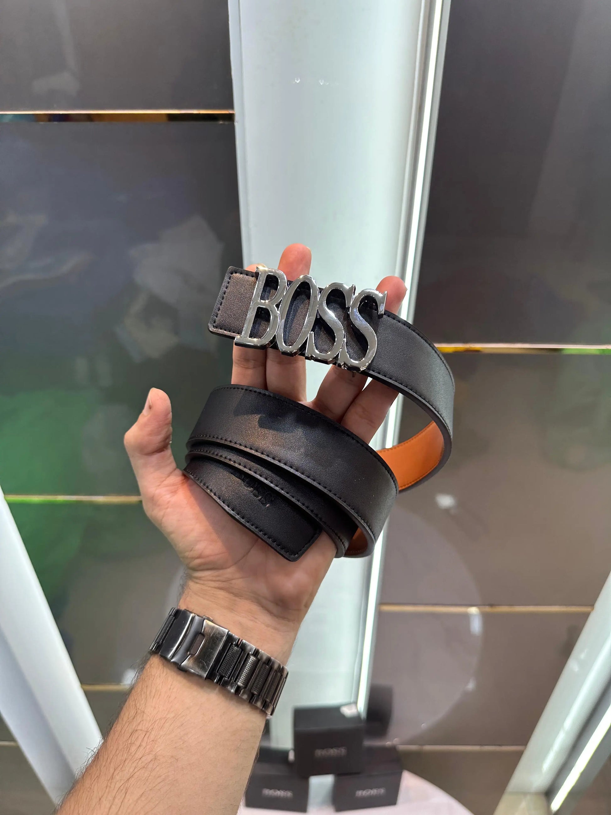 Hugo Bos s Silver Premium Imported Belt