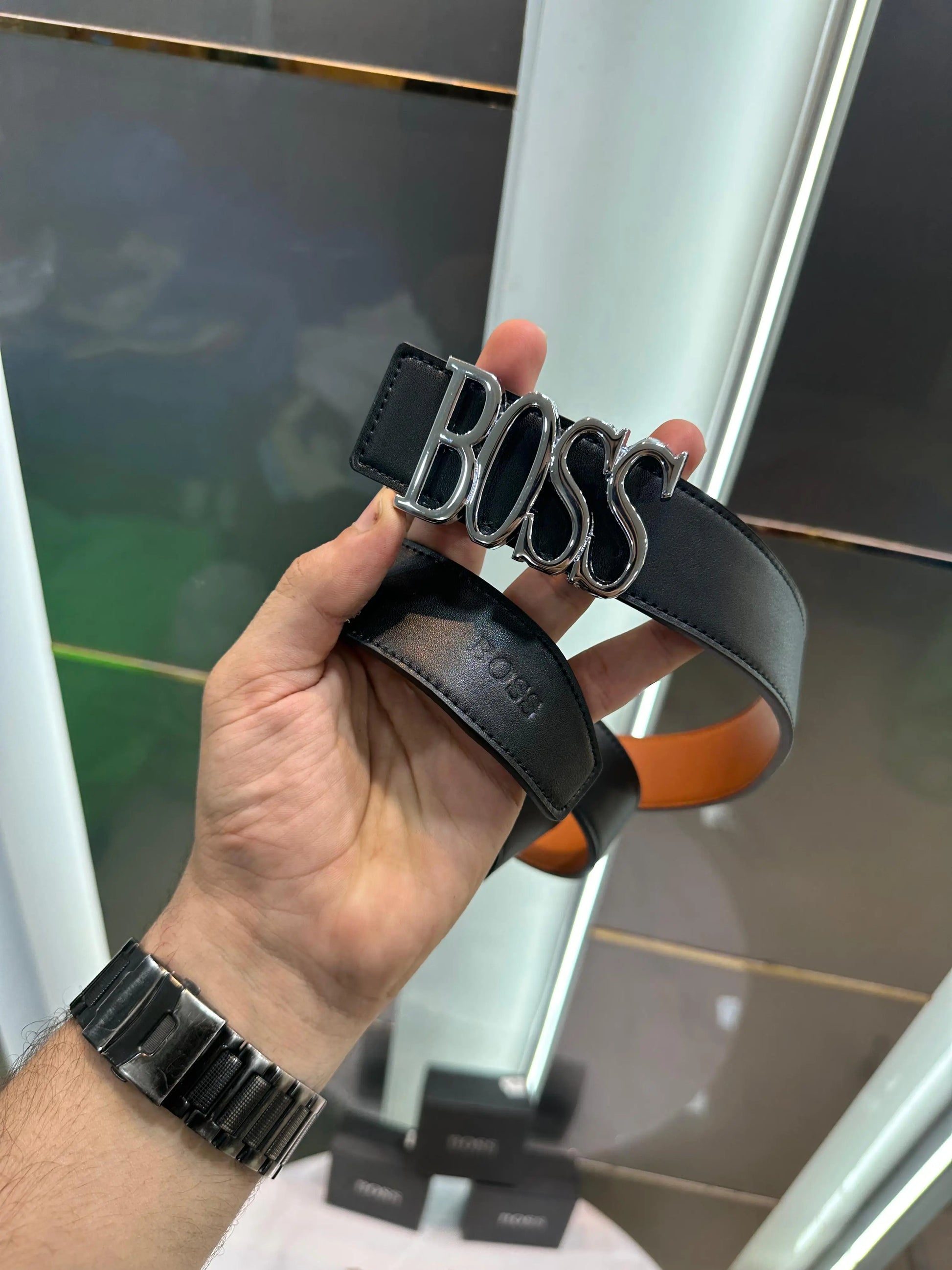 Hugo Bos s Silver Premium Imported Belt