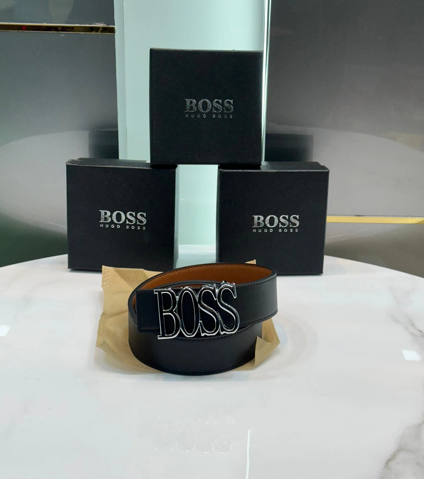 Hugo Bos s Silver Premium Imported Belt