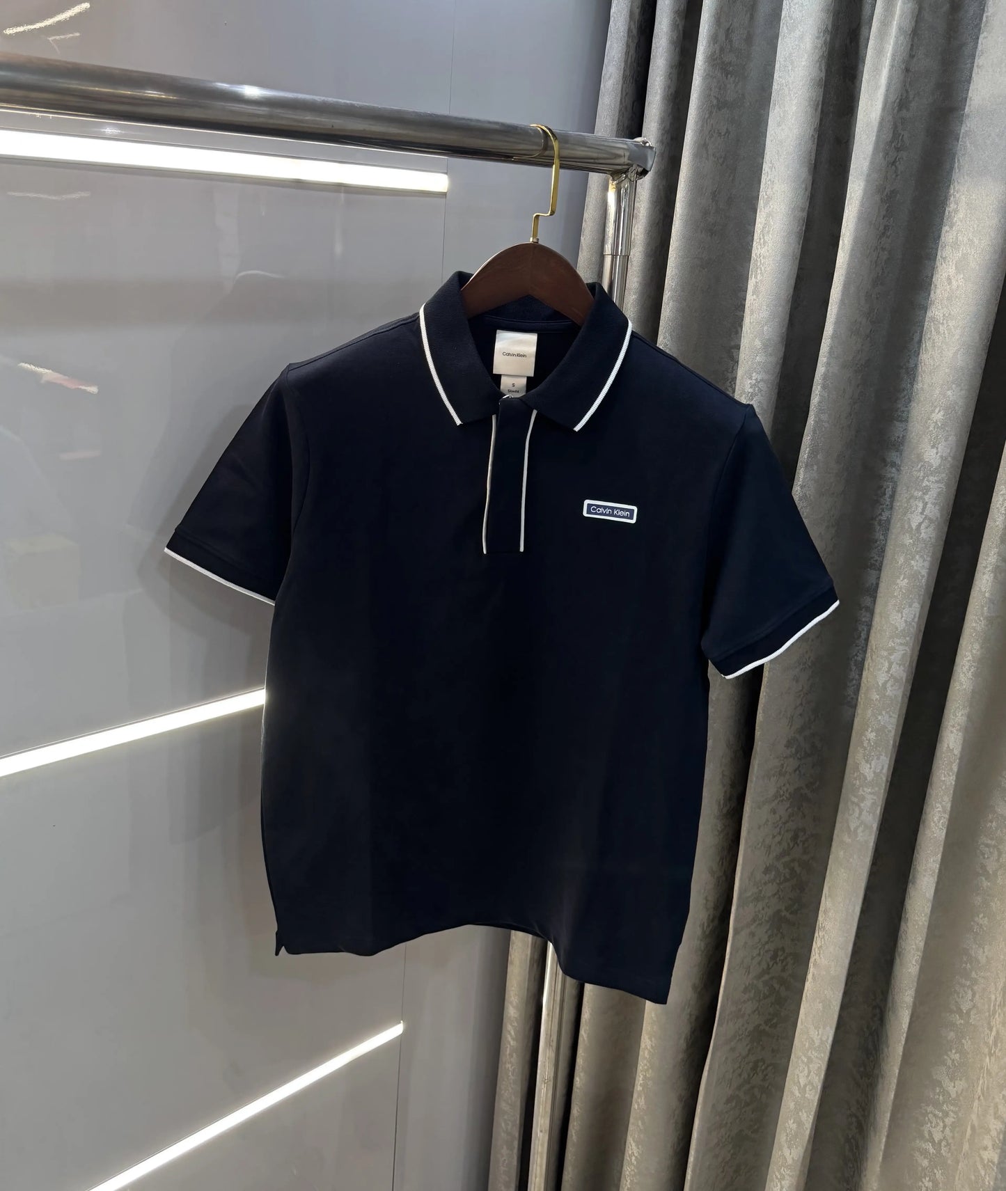Calvin Klein Navy Blue Logo Work Premium Polo T-Shirt