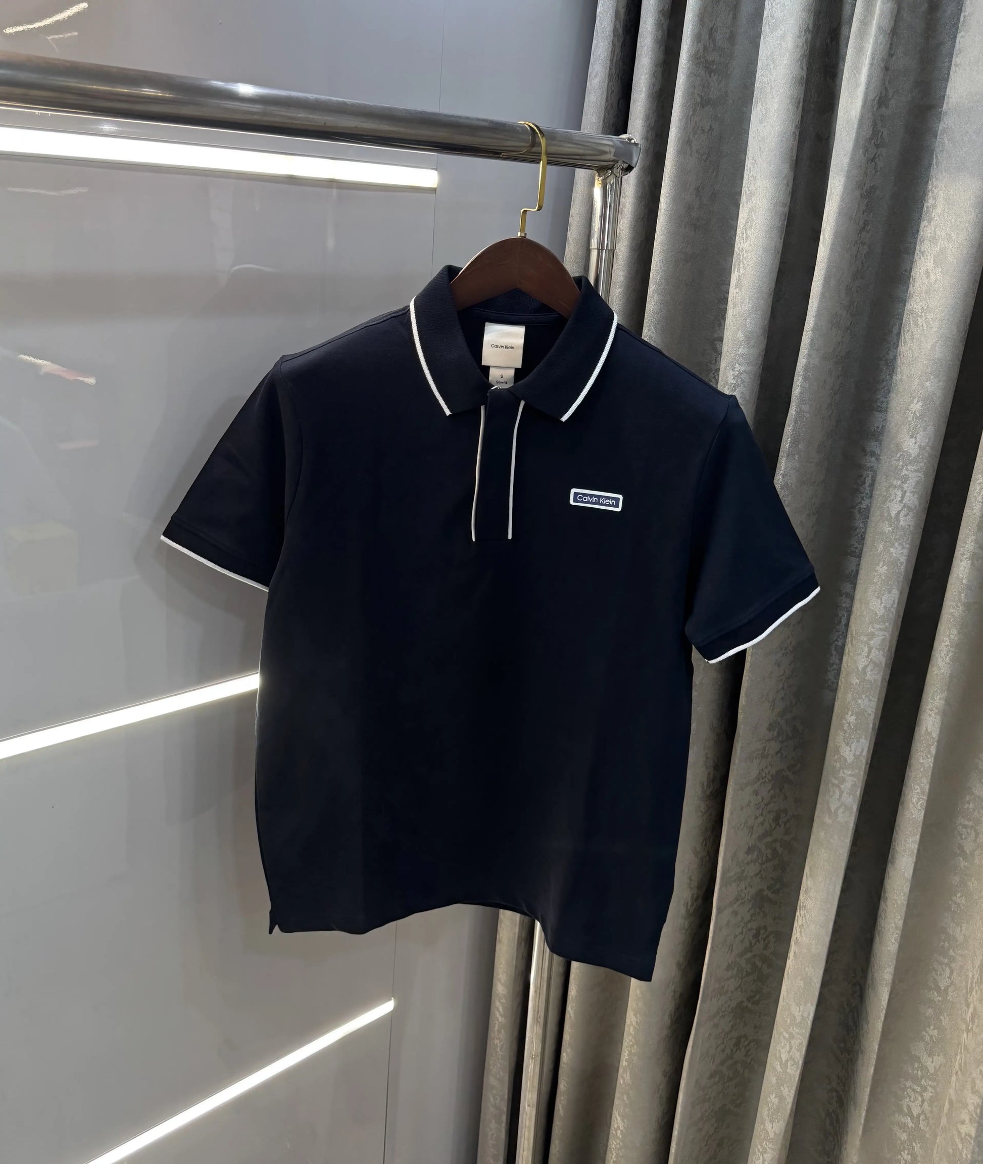 Calvin Klein Navy Blue Logo Work Premium Polo T-Shirt