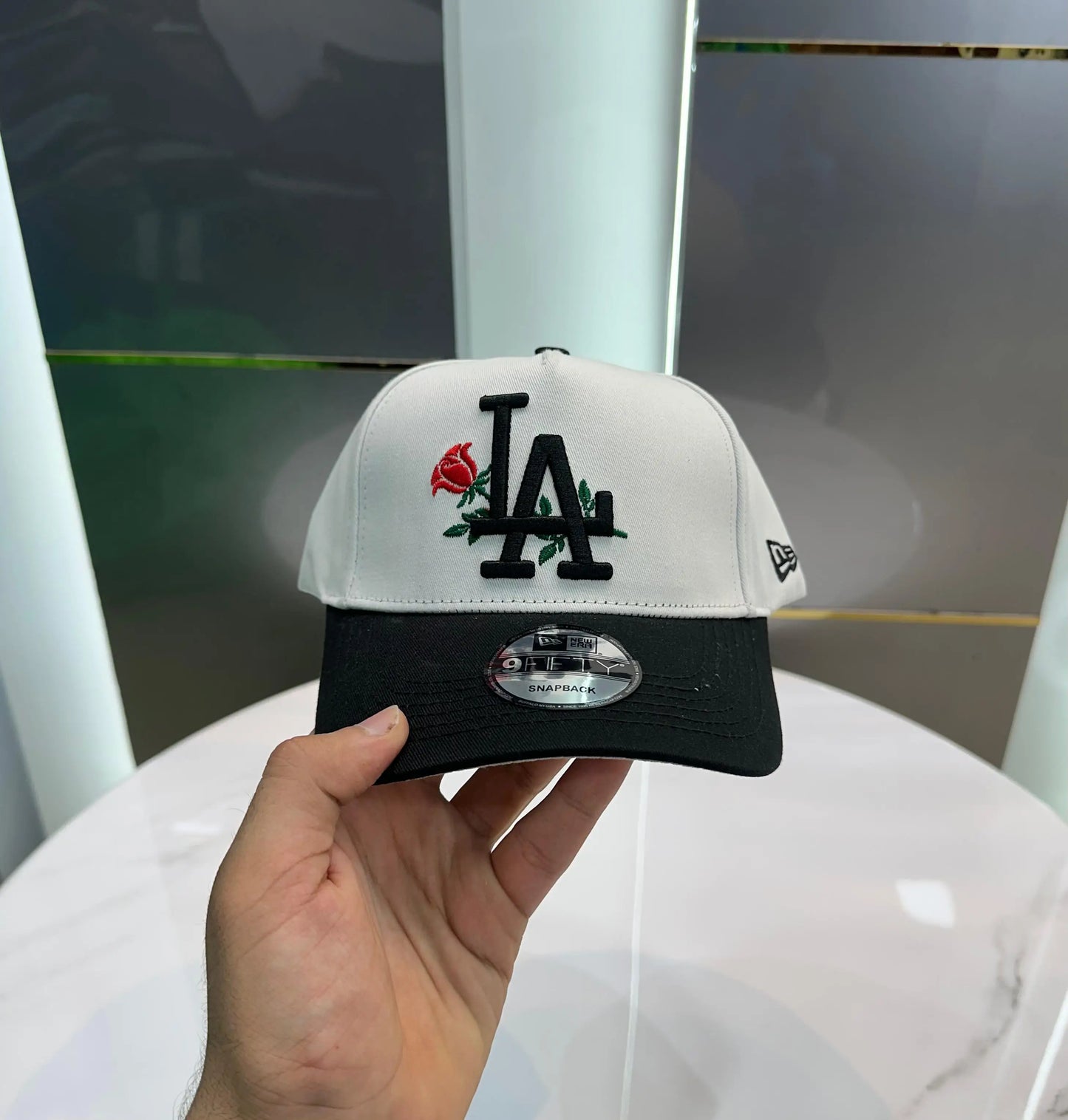 LA Black White (Rose) 002 Imported Cap