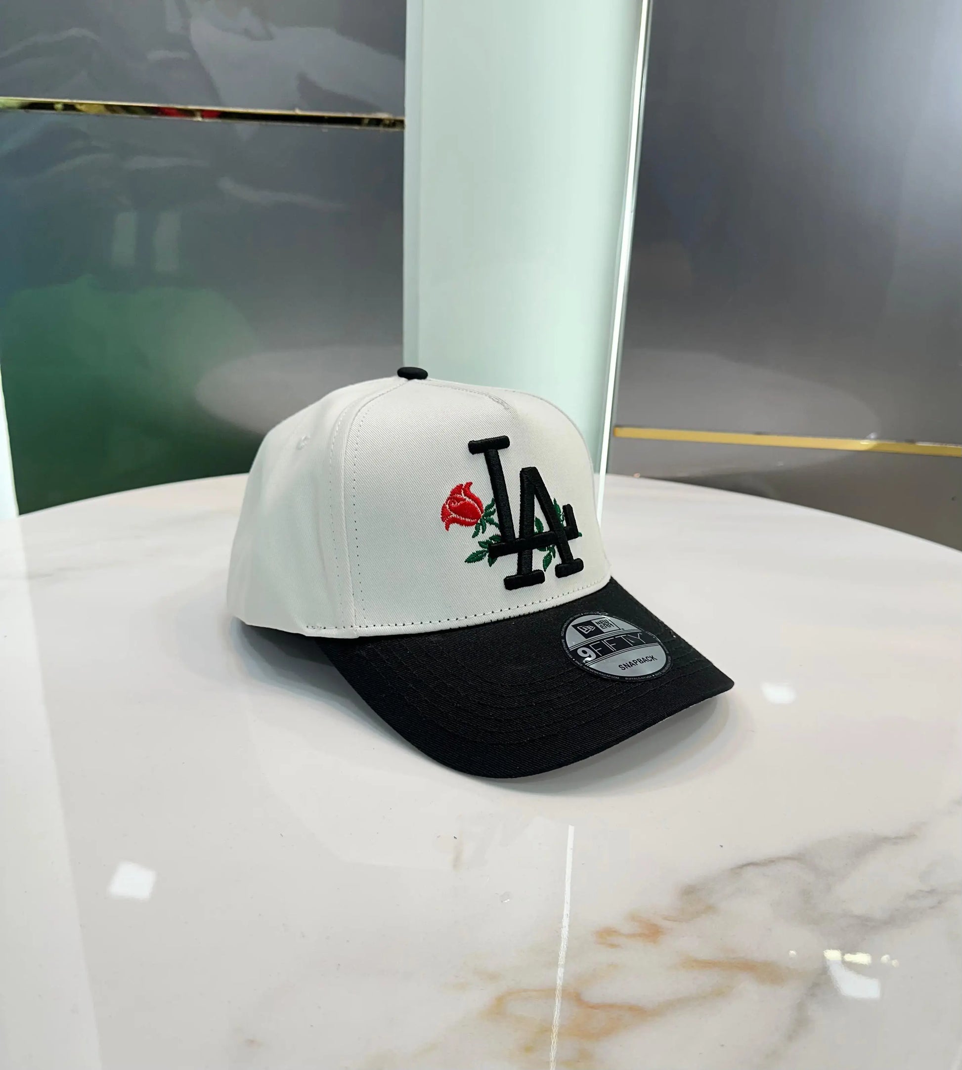 LA Black White (Rose) 002 Imported Cap