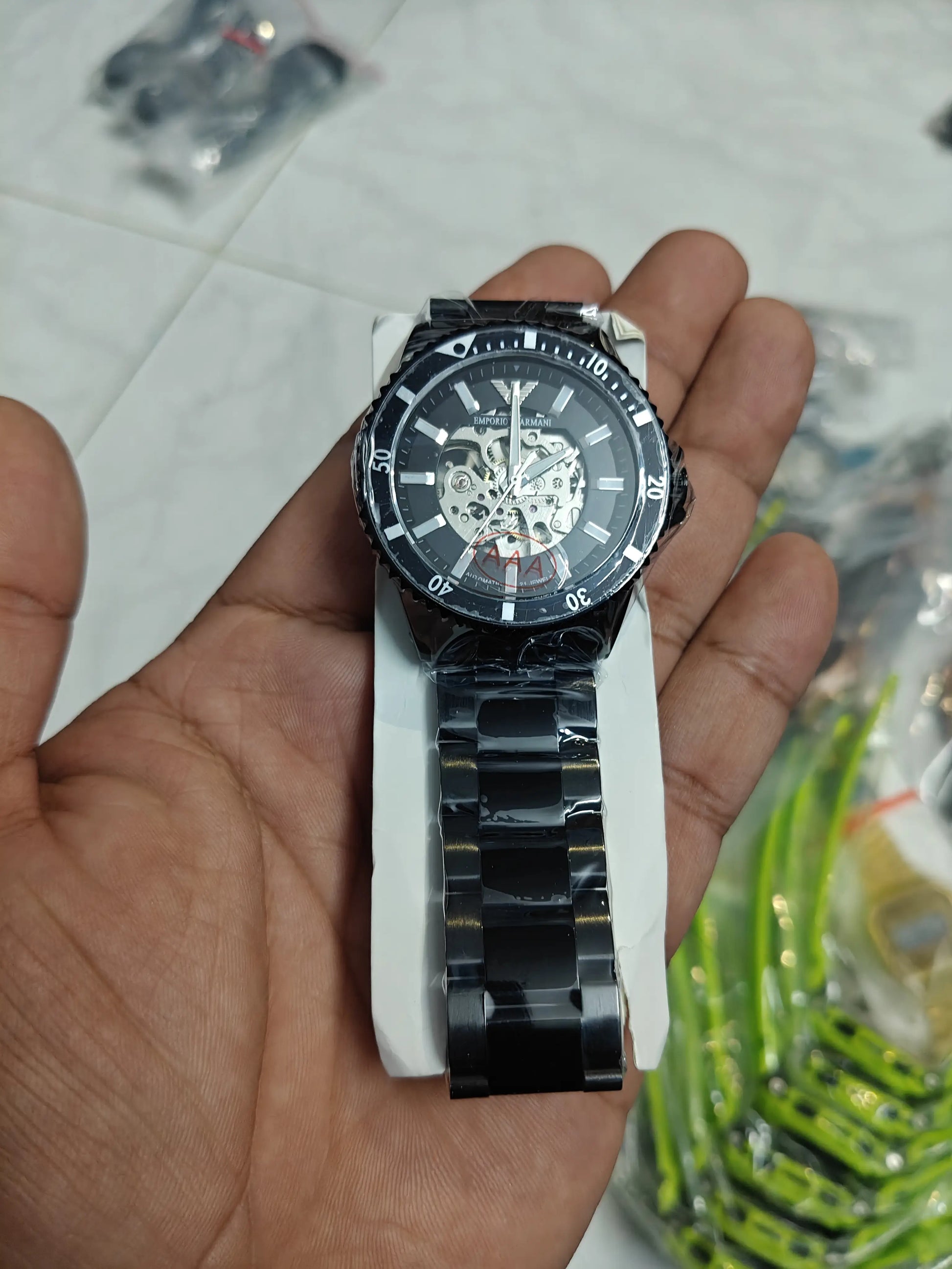 armani full black auto