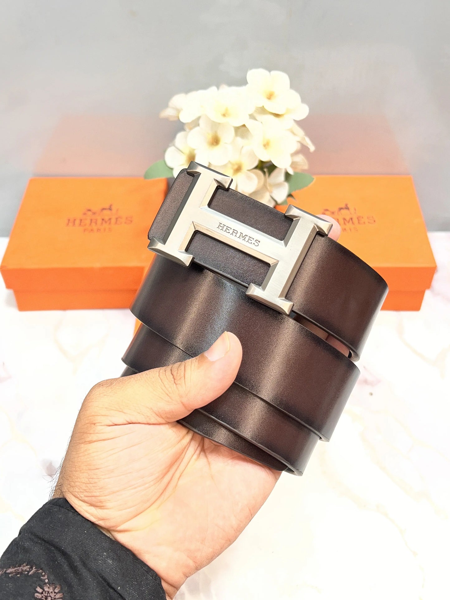 HERMES PREMIUM QUALITY IMPORTED LEATHER BELT WITH OG BOX