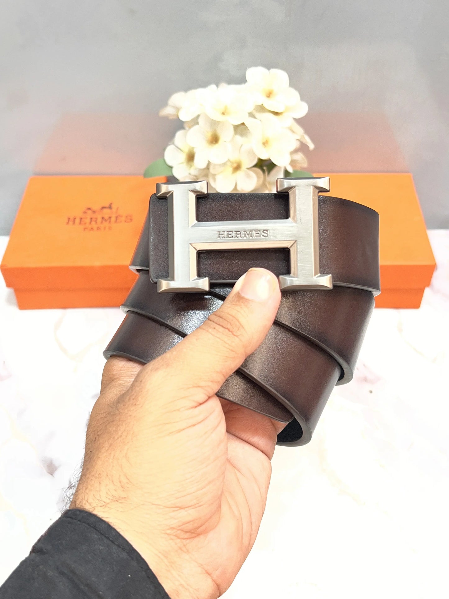 HERMES PREMIUM QUALITY IMPORTED LEATHER BELT WITH OG BOX