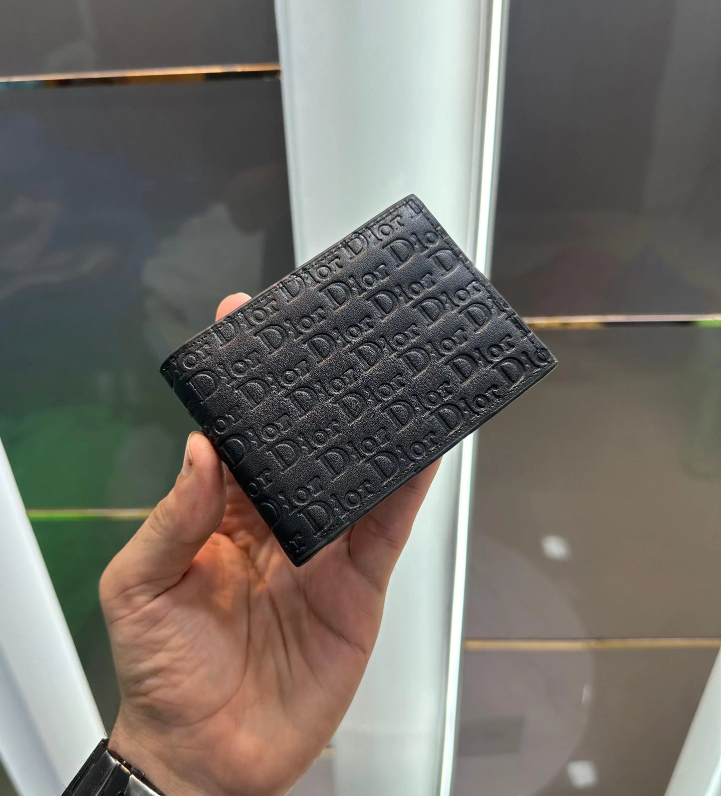 Dio r Black Monogram Premium Wallet