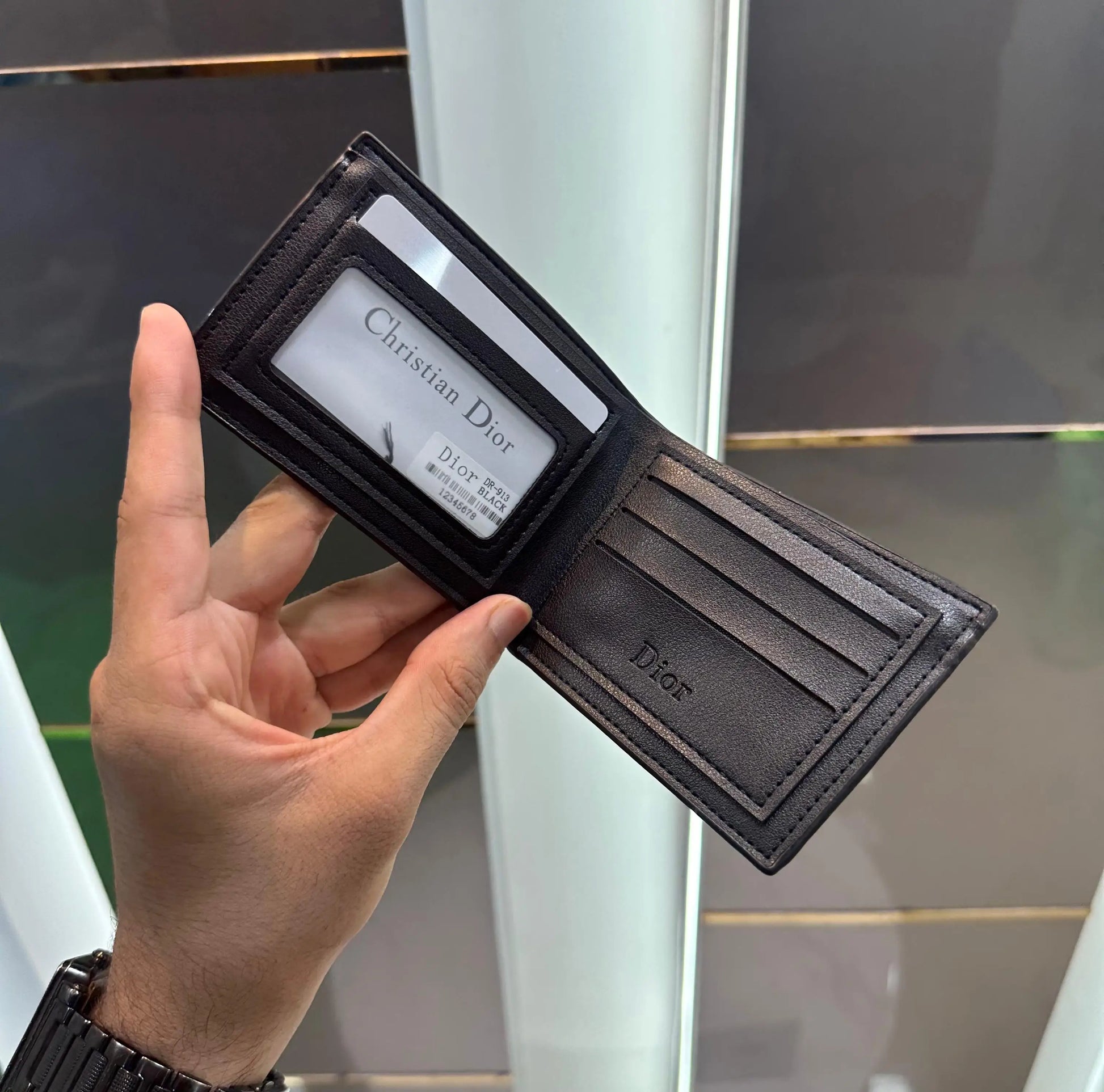 Dio r Black Monogram Premium Wallet