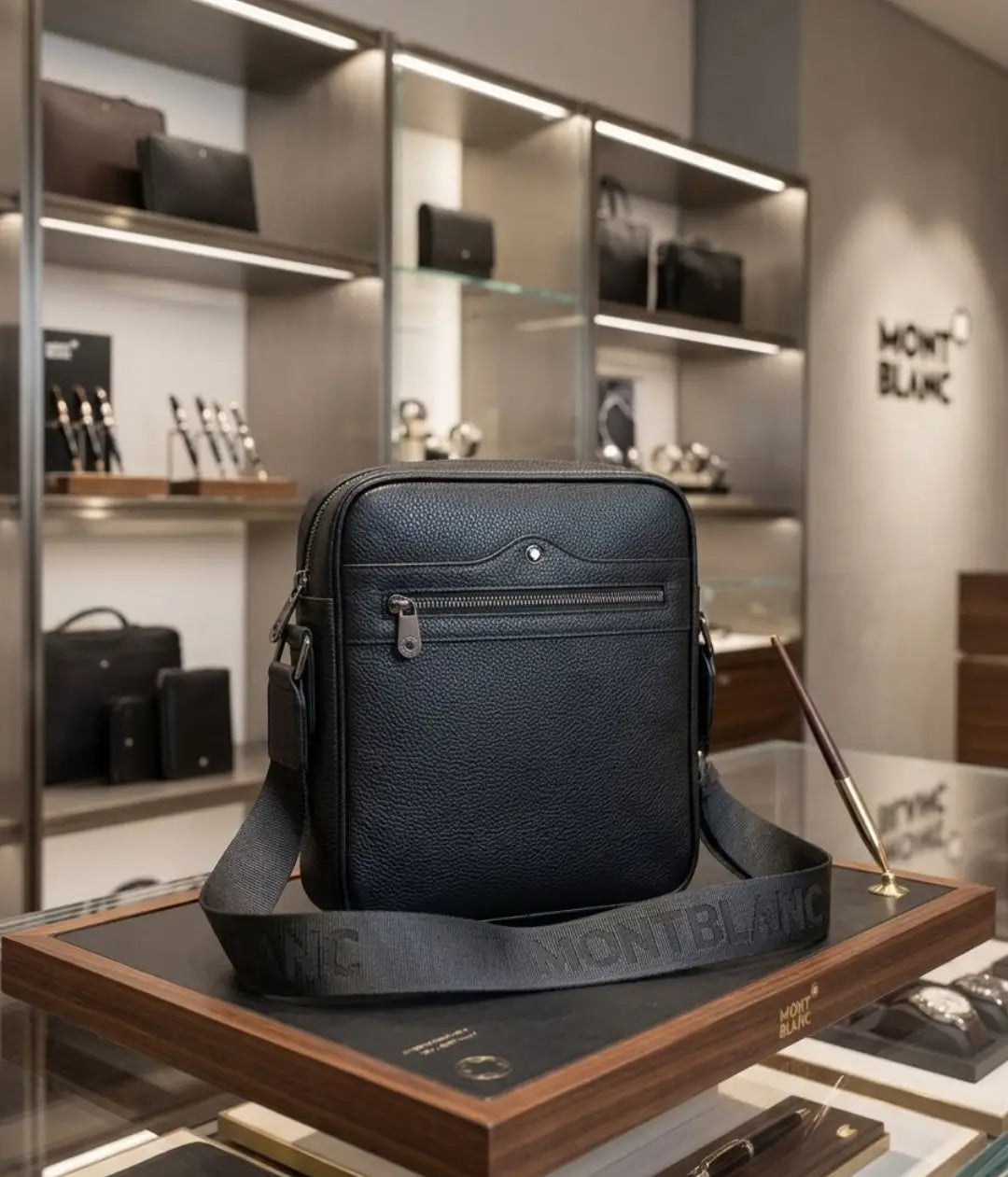 Mont Blan c Black Premium Imported Cross Body Bag