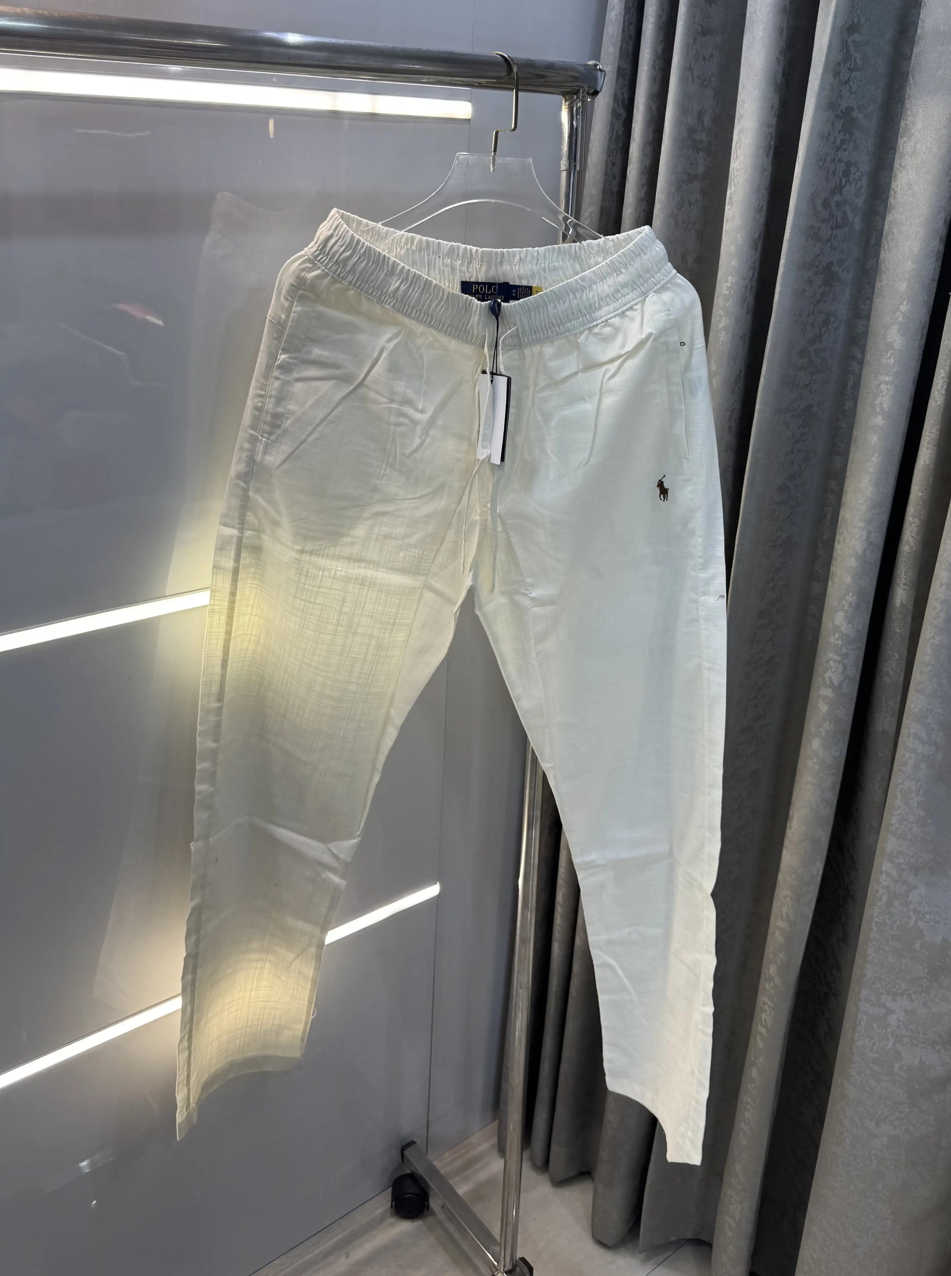 Ralph Lauren White Premium Linen Trouser