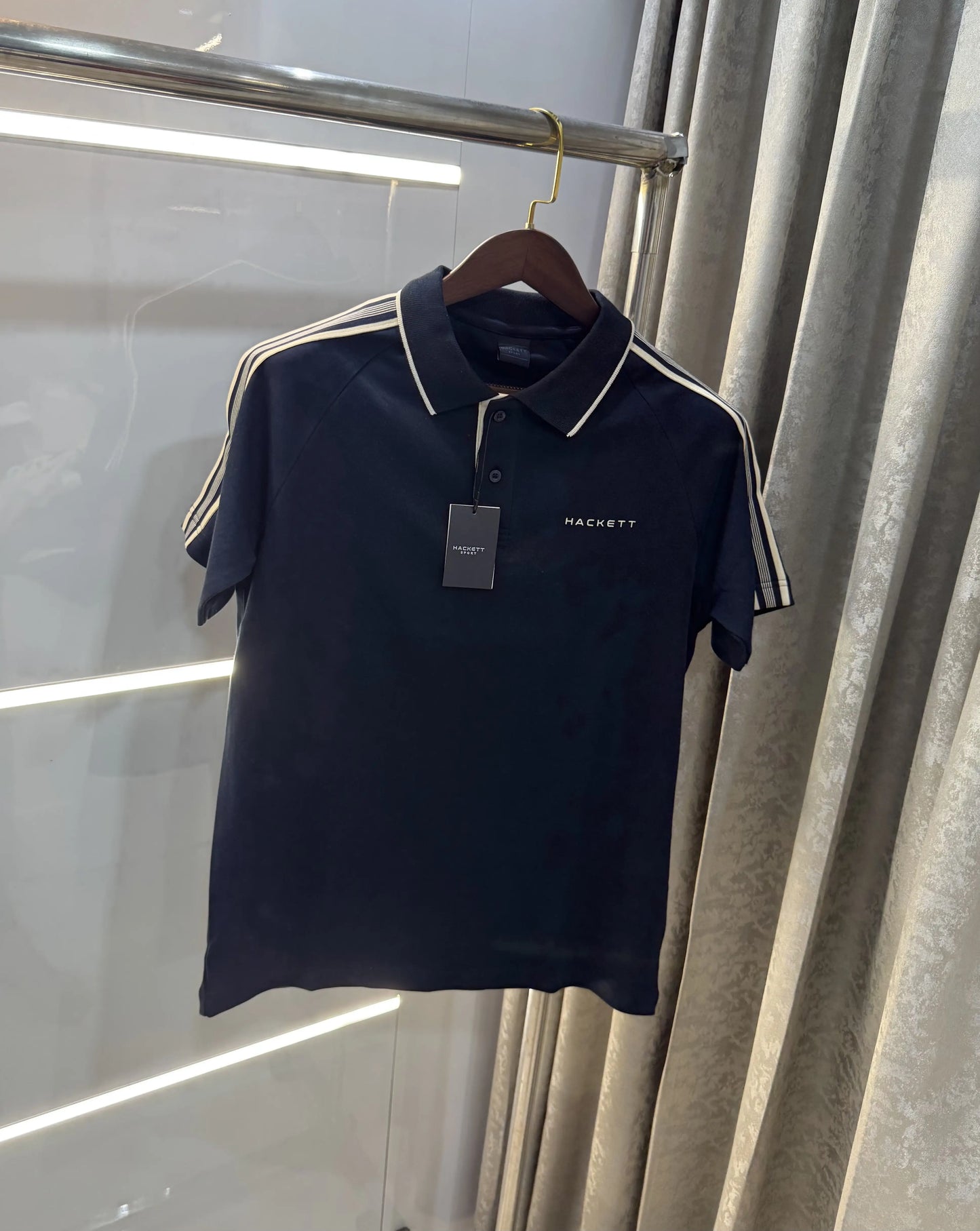 Hacket Navy Blue Logo Work Premium Polo T-Shirt